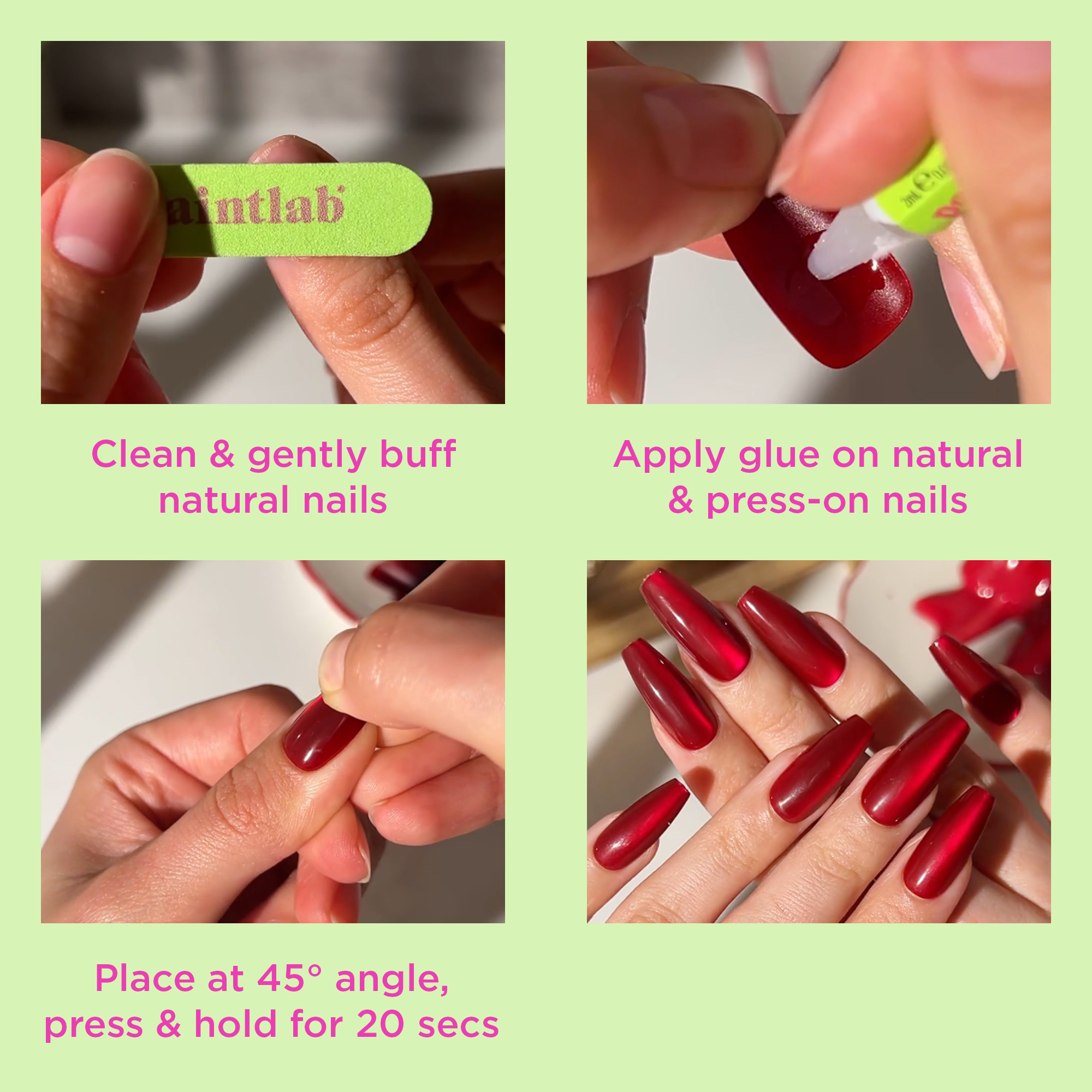 paintlab-red-chrome-coffin-sleek-press-on-nails image 7