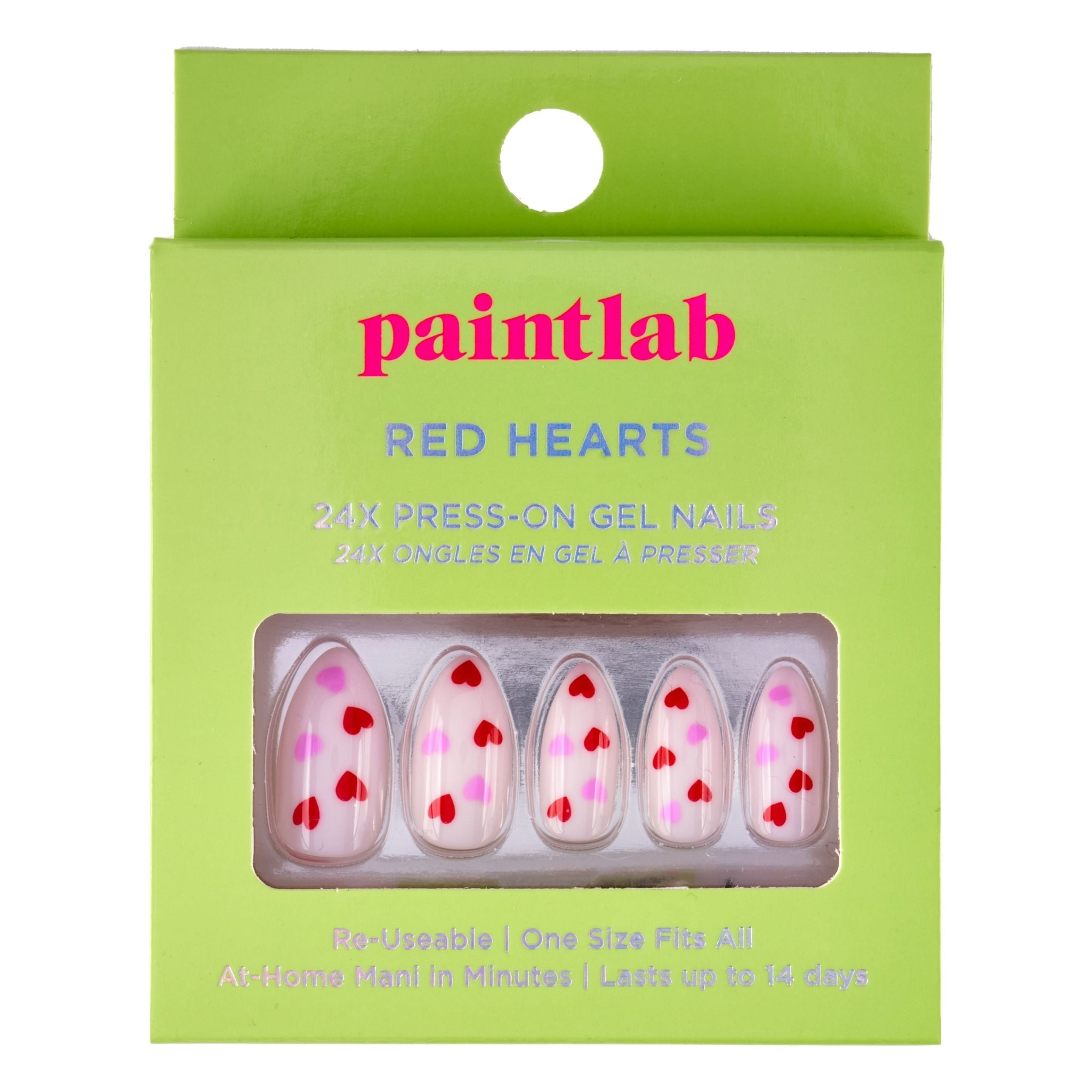 paintlab-red-hearts-almond-press-on-nails-with-romantic-red-heart-print image 1