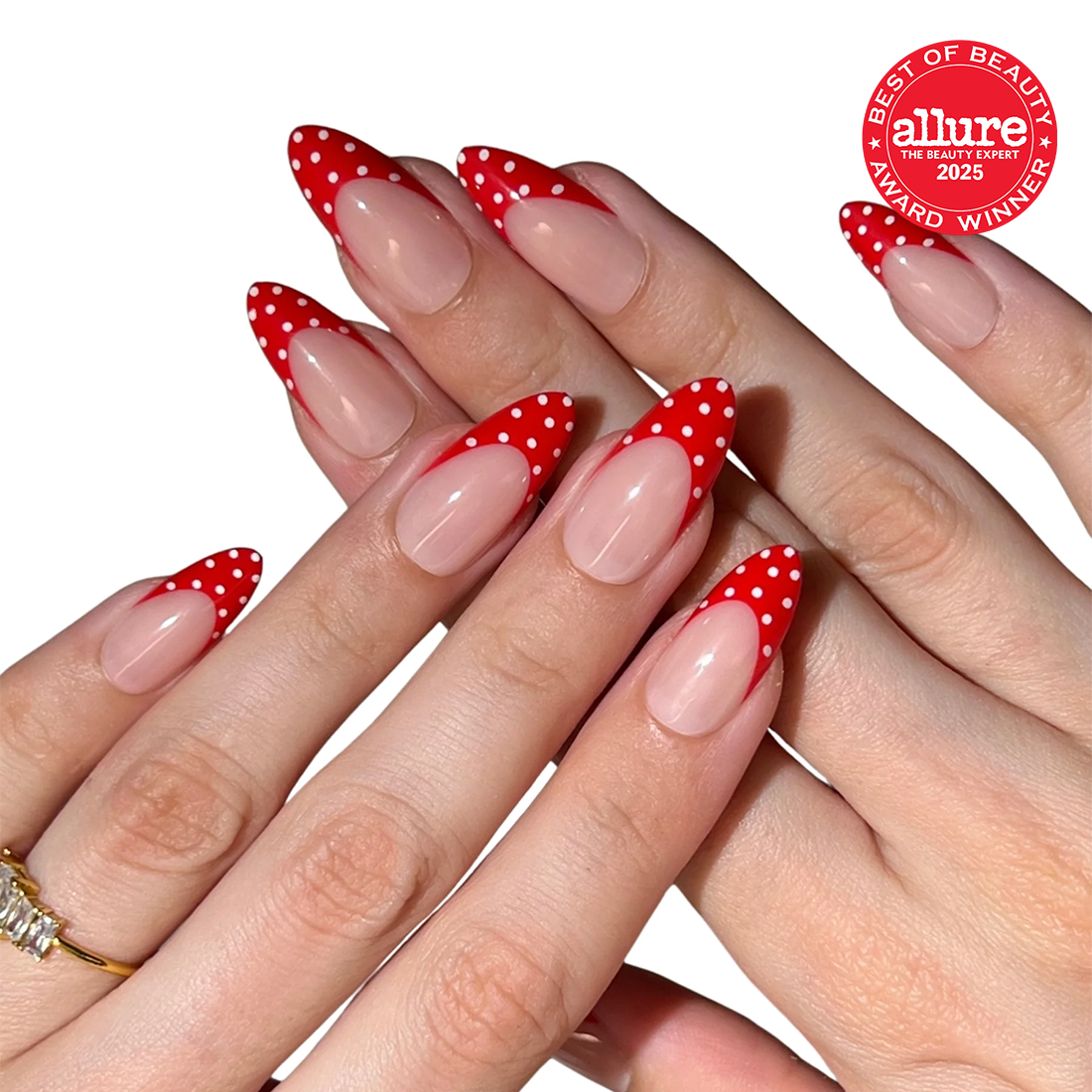 paintlab-red-polka-dot-almond-press-on-nails-retro-print-almond-shape-false-nail image 2