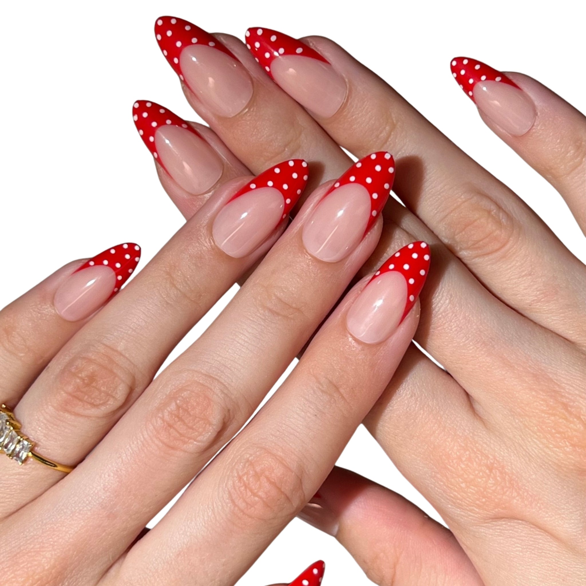 paintlab-red-polka-dot-almond-press-on-nails-retro-print-almond-shape-false-nail image 4