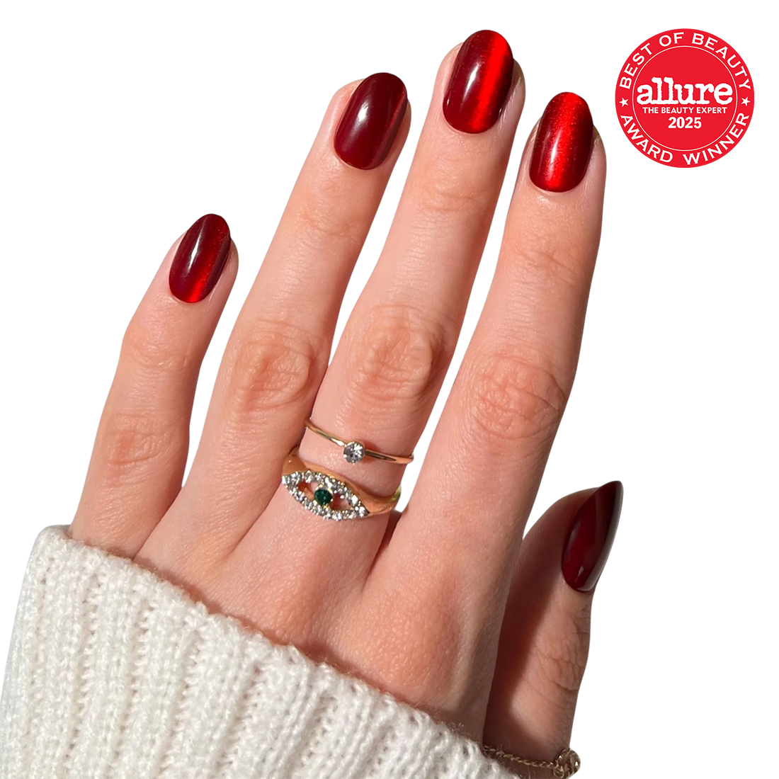paintlab-red-ruby-oval-press-on-nails image 2