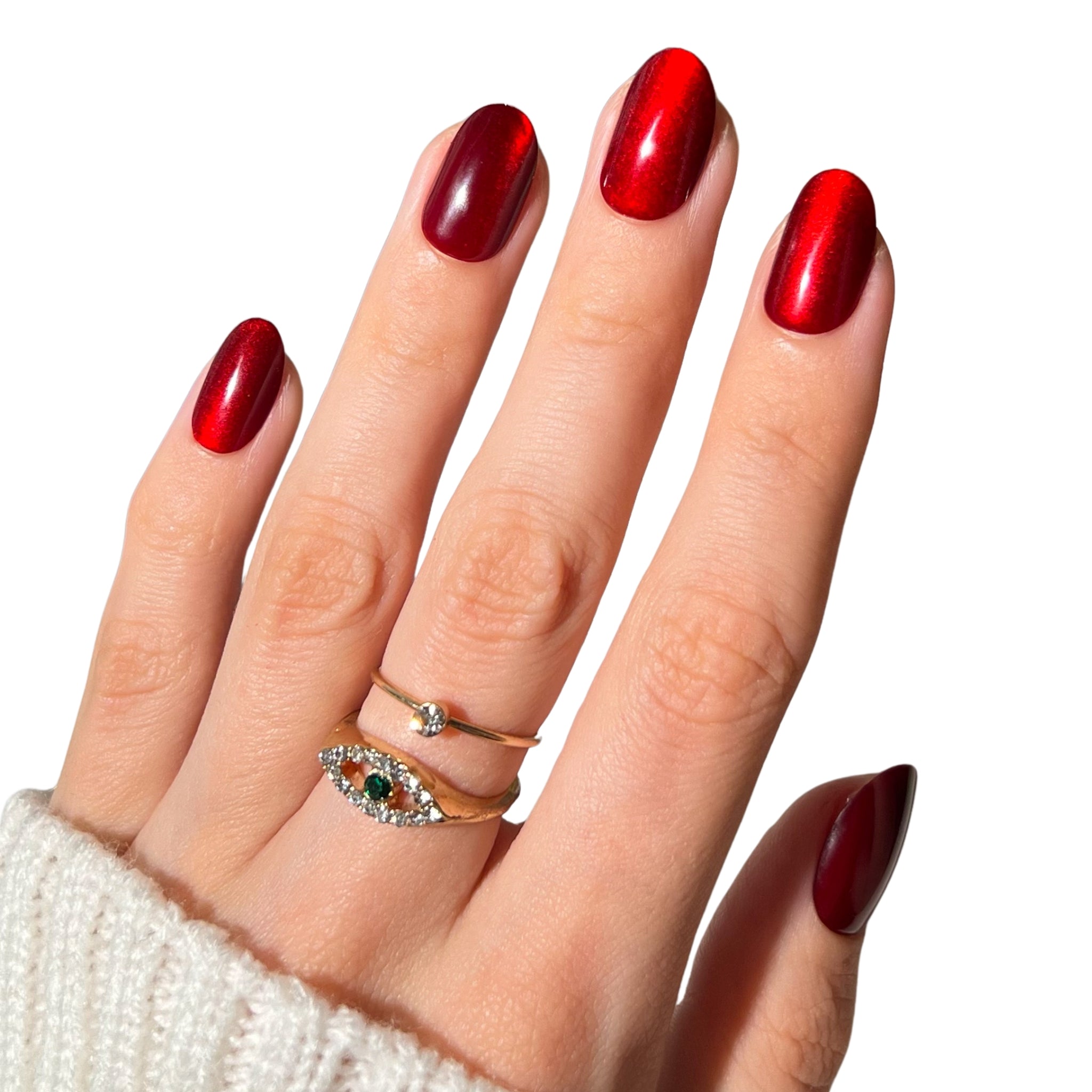 paintlab-red-ruby-oval-press-on-nails image 4