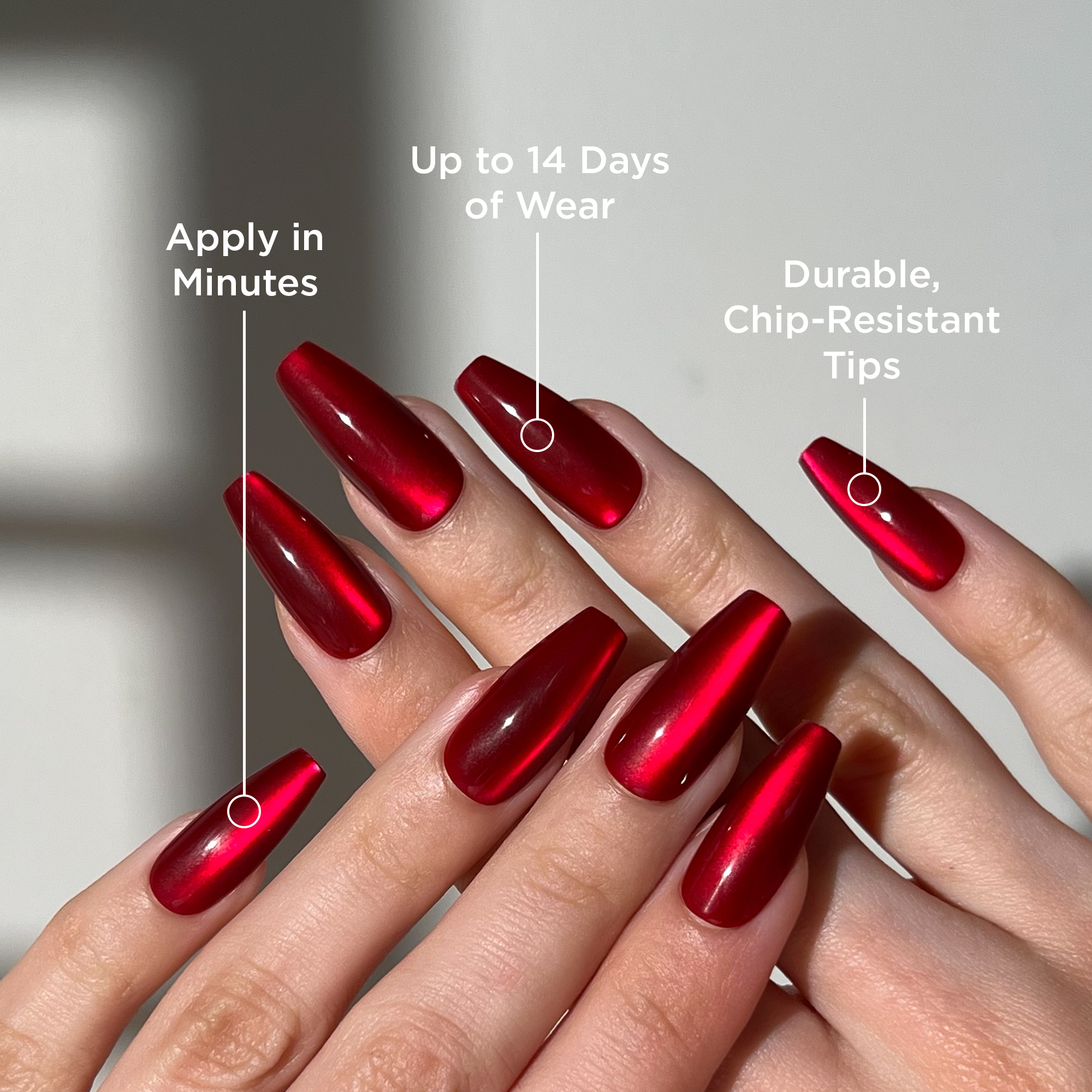 paintlab-red-ruby-coffin-sleek-press-on-nails image 2
