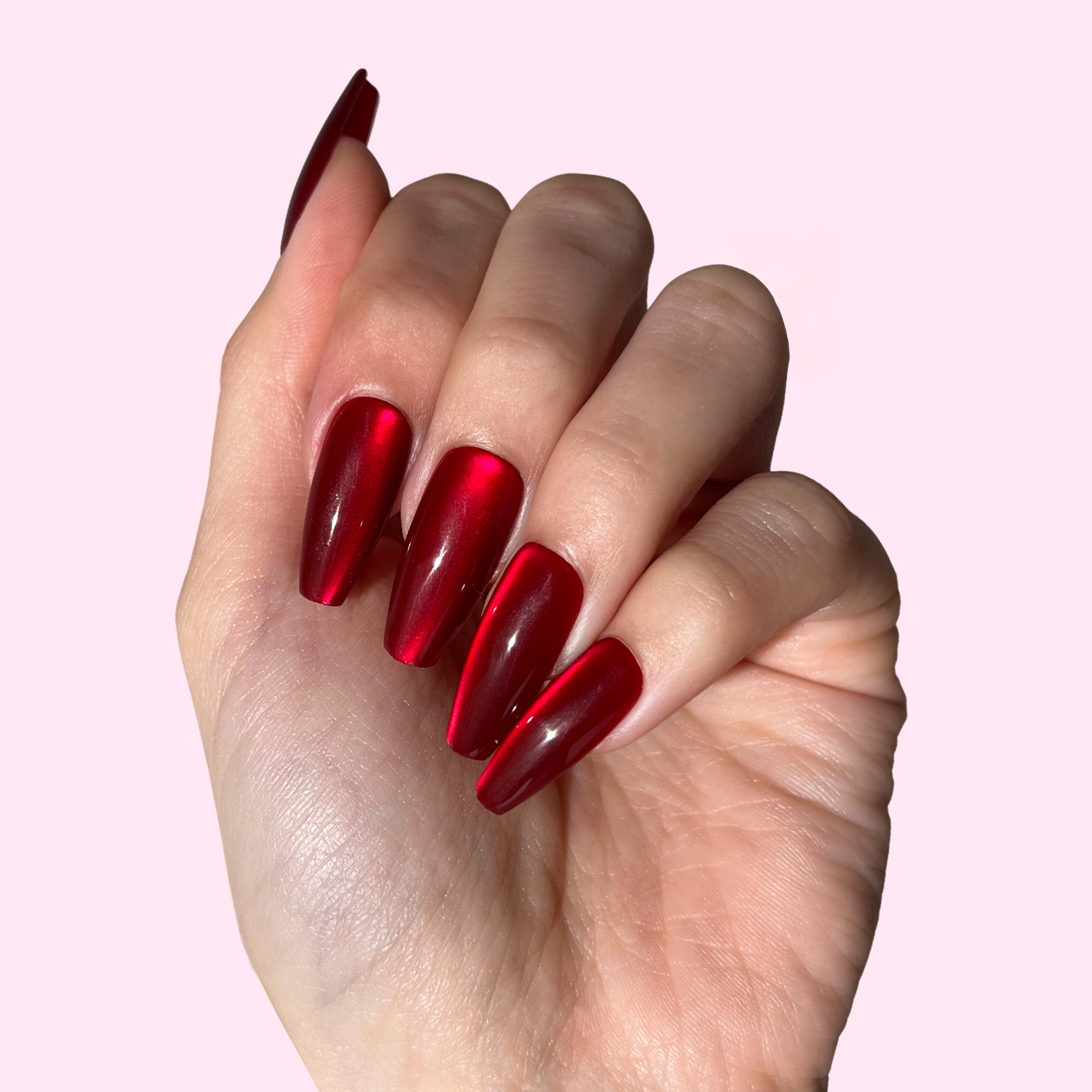 paintlab-red-ruby-coffin-sleek-press-on-nails image 5