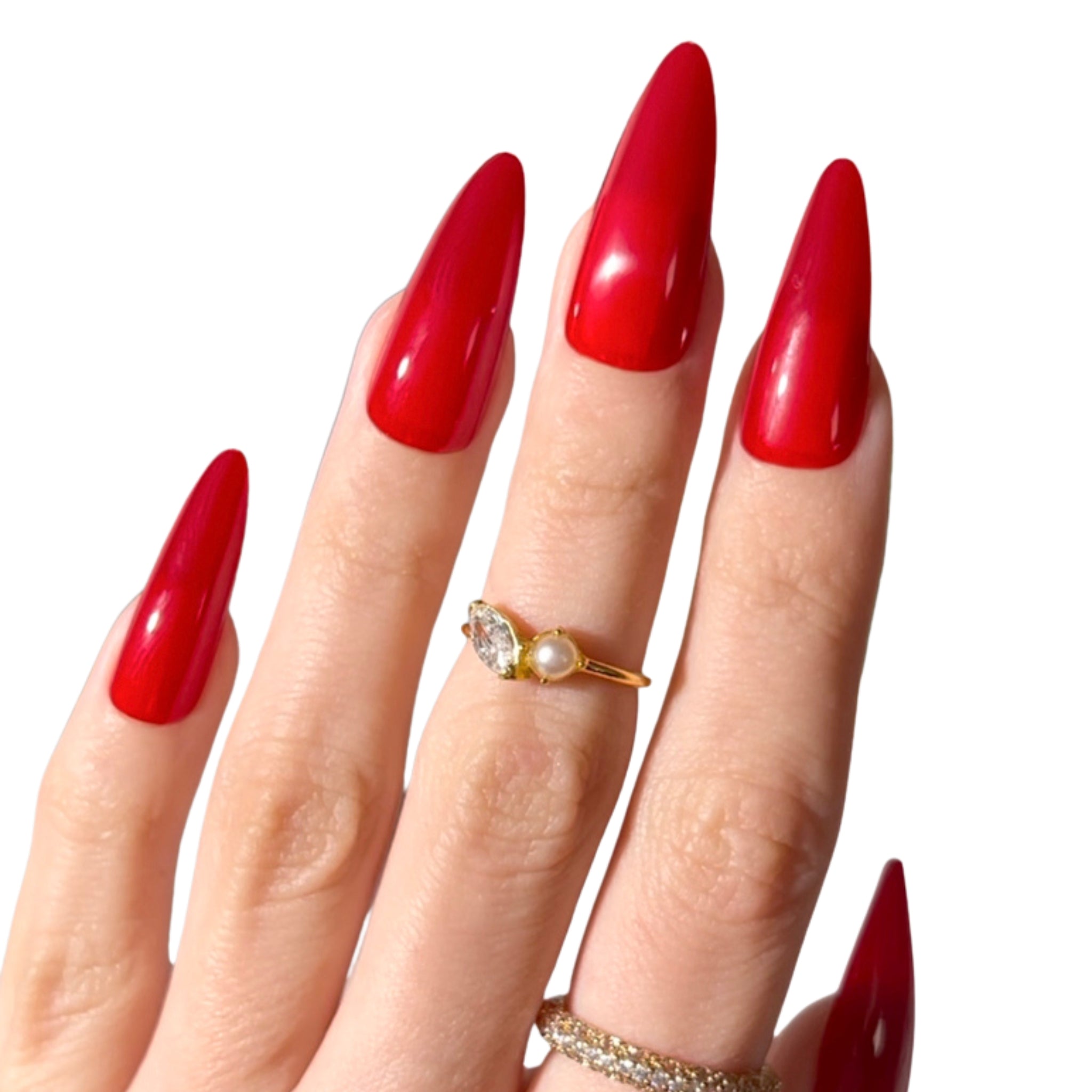 paintlab-red-vixen-stiletto-press-on-nails image 2
