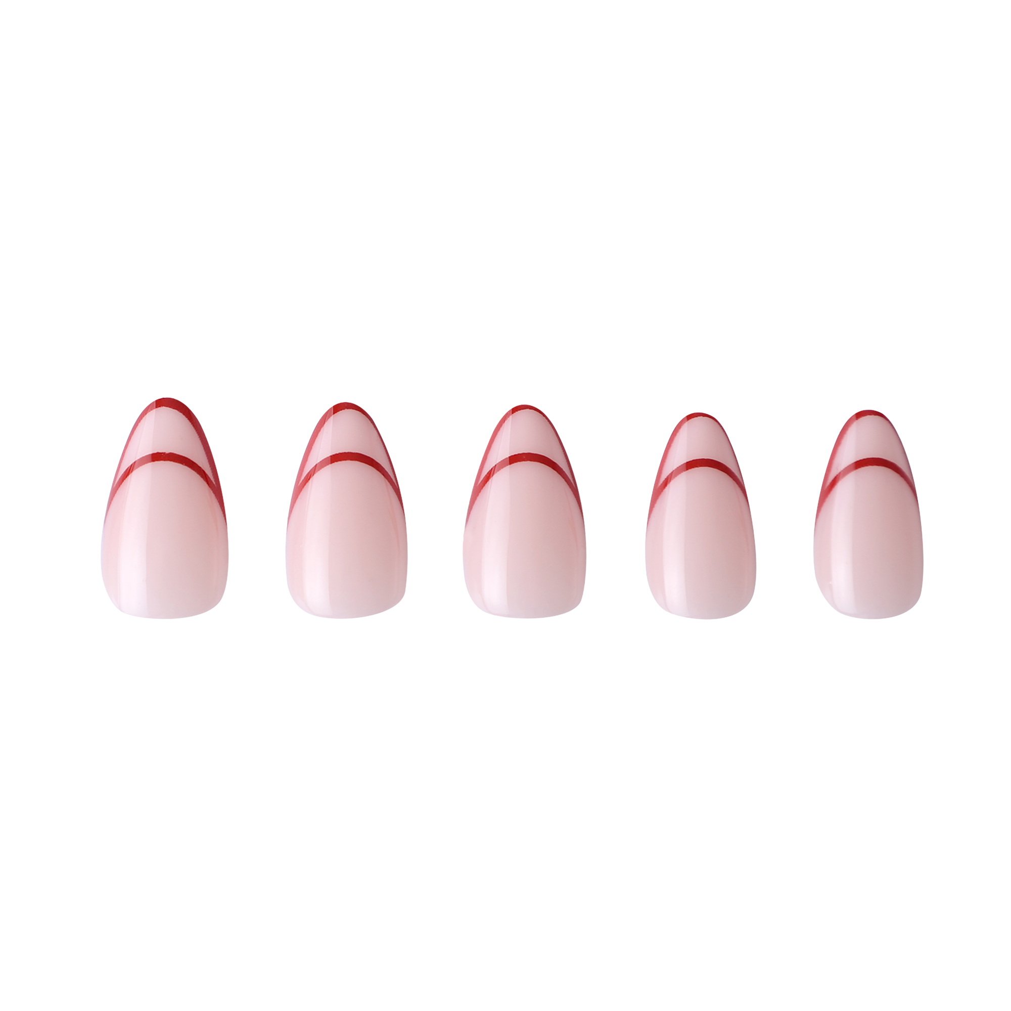 paintlab-red-outline-short-almond-press-on-nails-minimalist-art-design image 3