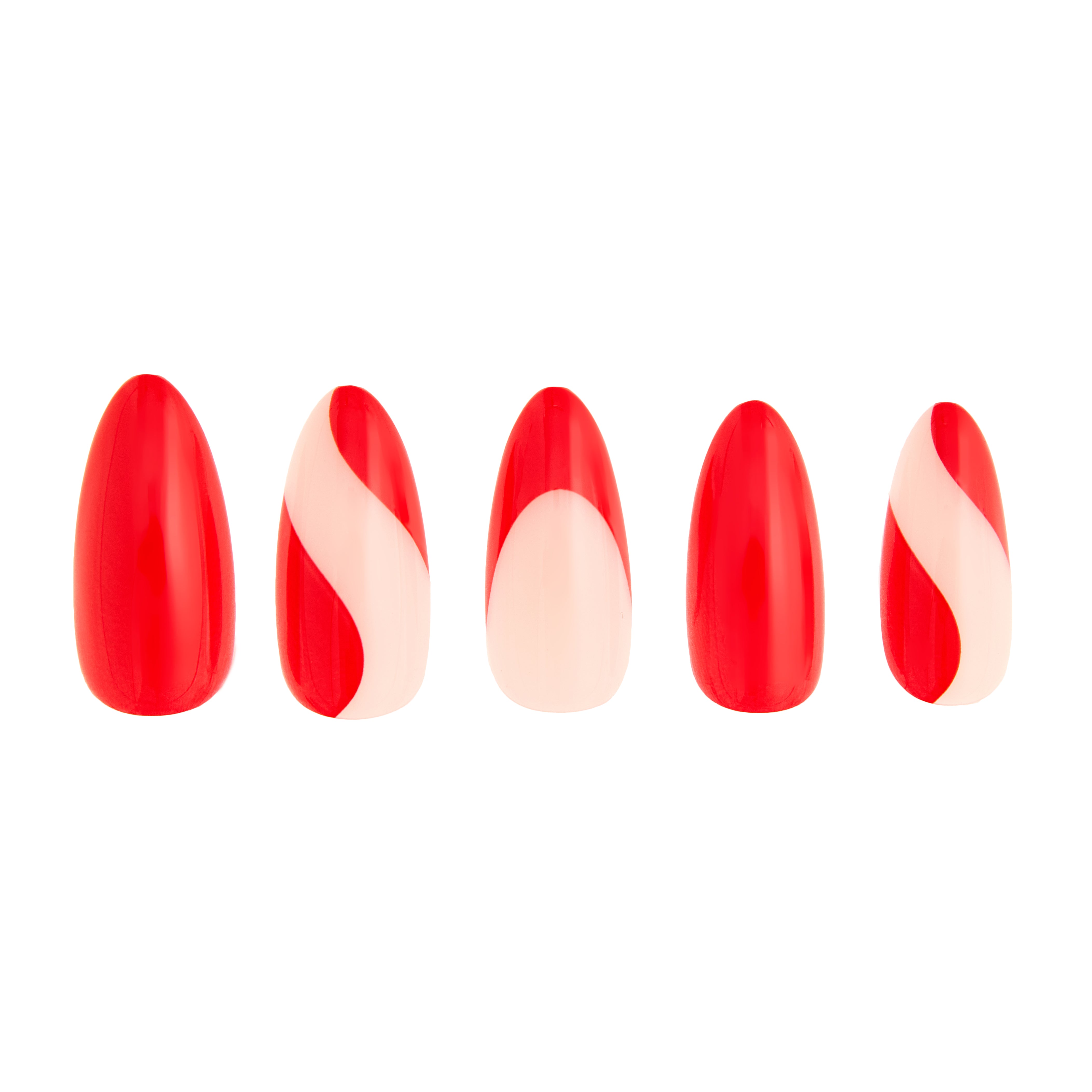 paintlab-scarlet-swirl-almond-press-on-nails-abstract-red-swirl-art-reusable-bol image 3