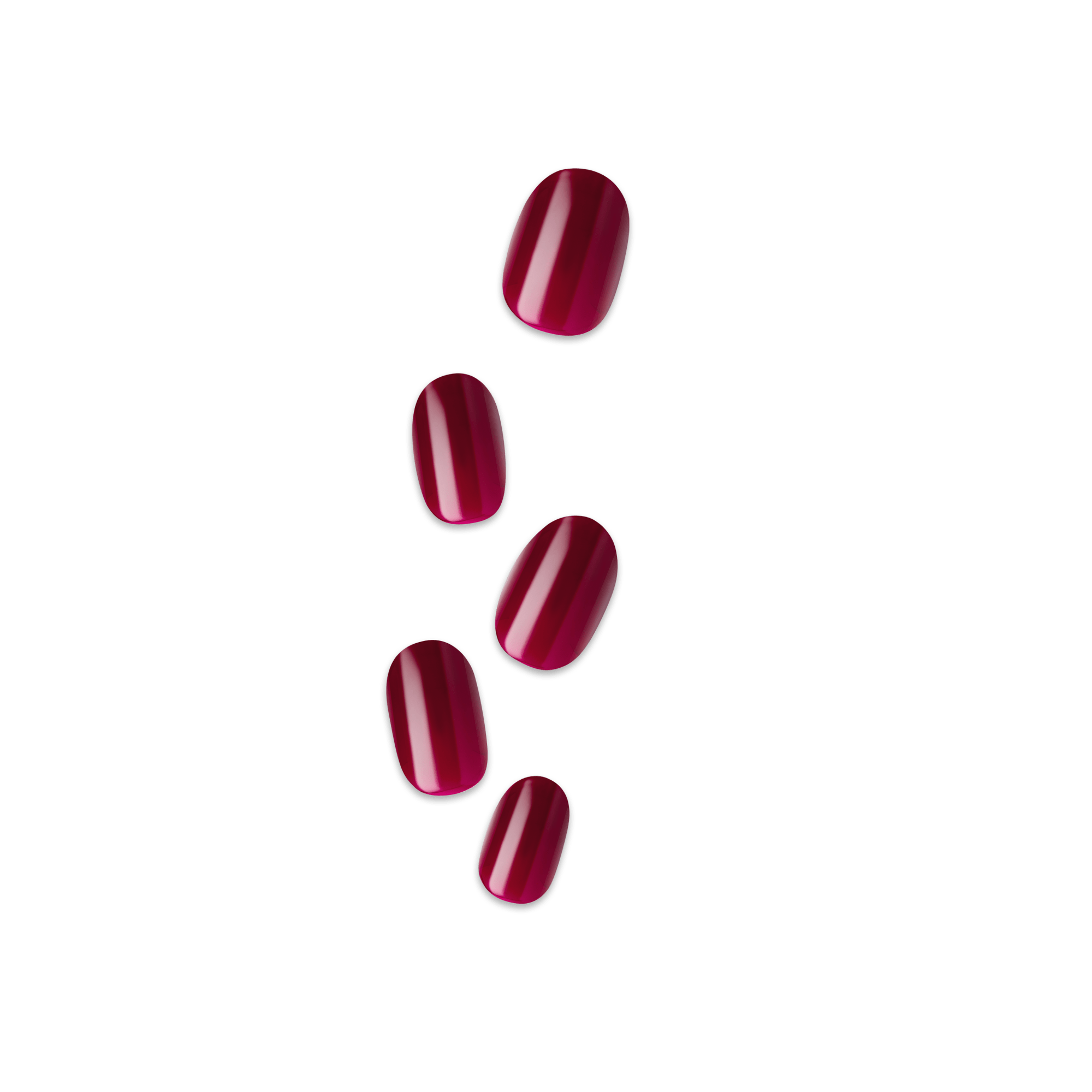 impress-color-no-glue-press-on-nails-maplewood-solid-red-short-oval-30-count image 1