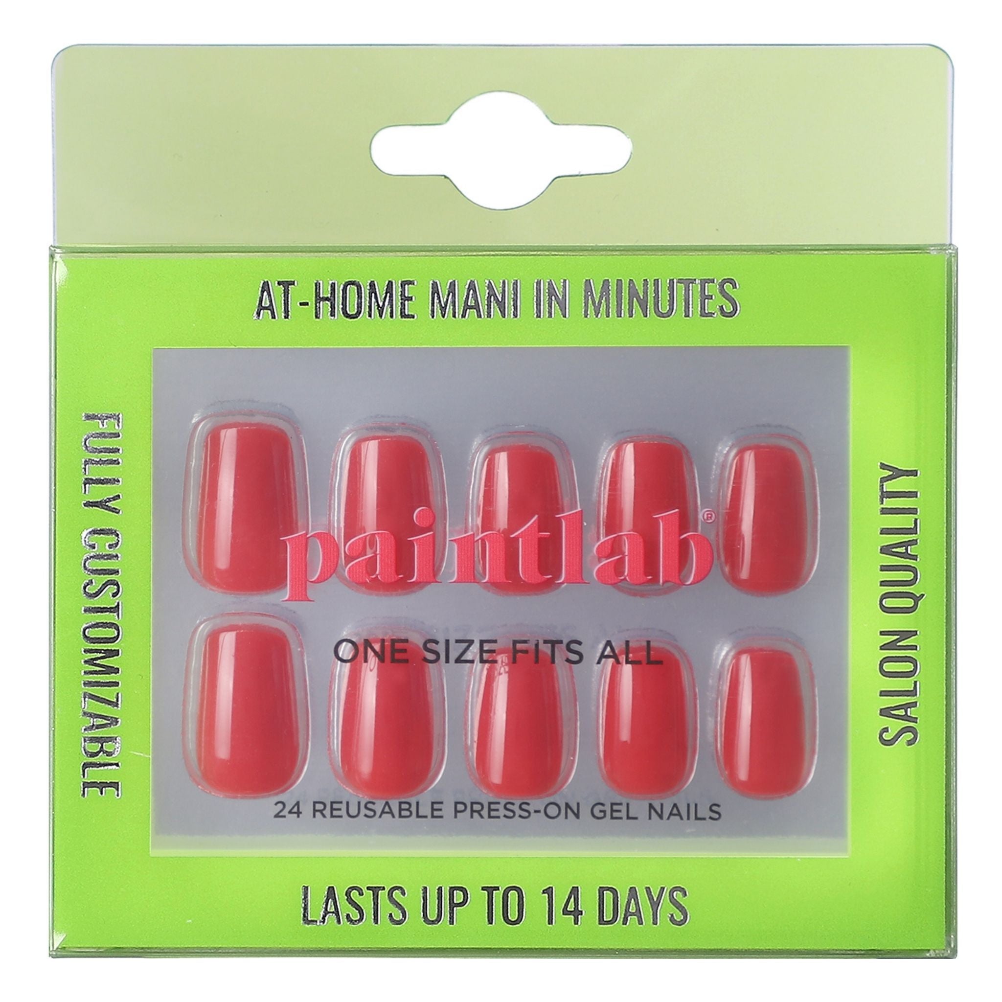 paintlab-risky-red-squoval-press-on-nails image 1