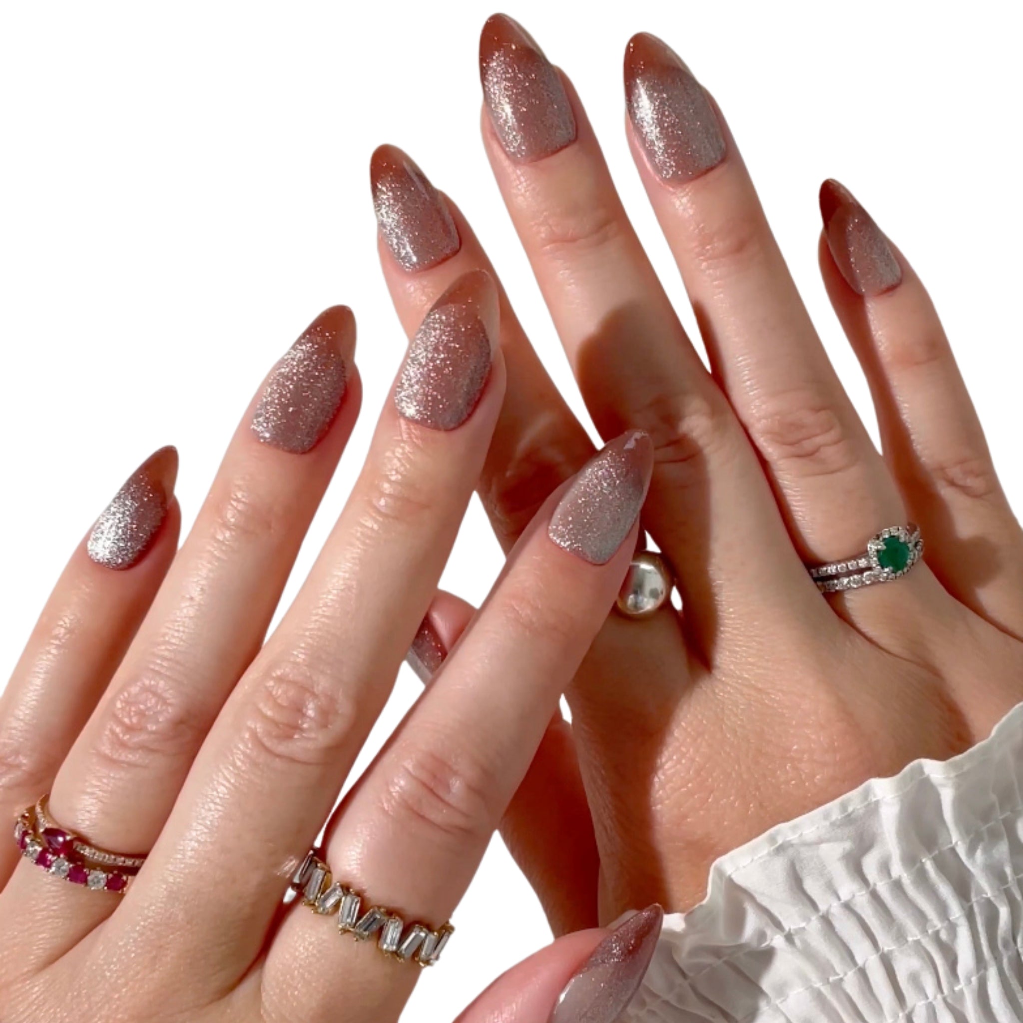 paintlab-rose-gold-almond-press-on-nails-luxurious-metallic-almond-false-nails image 2