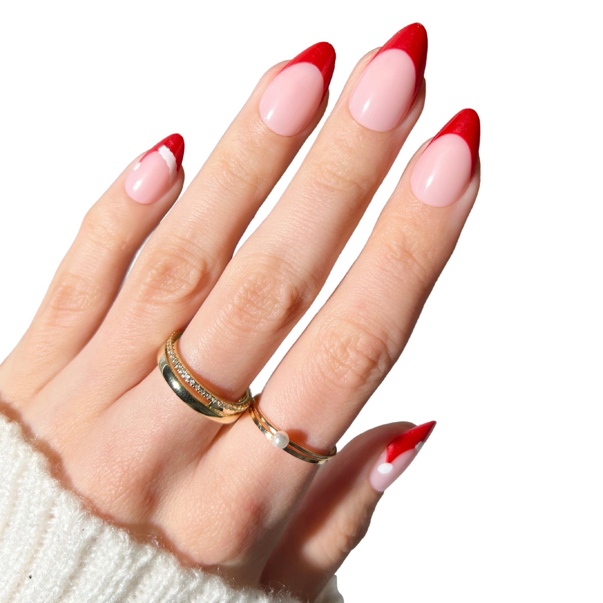 paintlab-santa-s-sleigh-short-almond-holiday-press-on-nails image 2