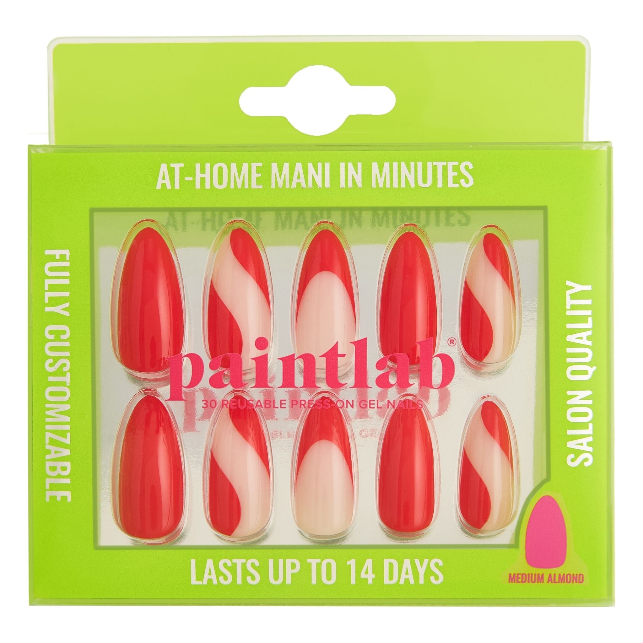 paintlab-scarlet-swirl-almond-press-on-nails-abstract-red-swirl-art-reusable-bol image 1
