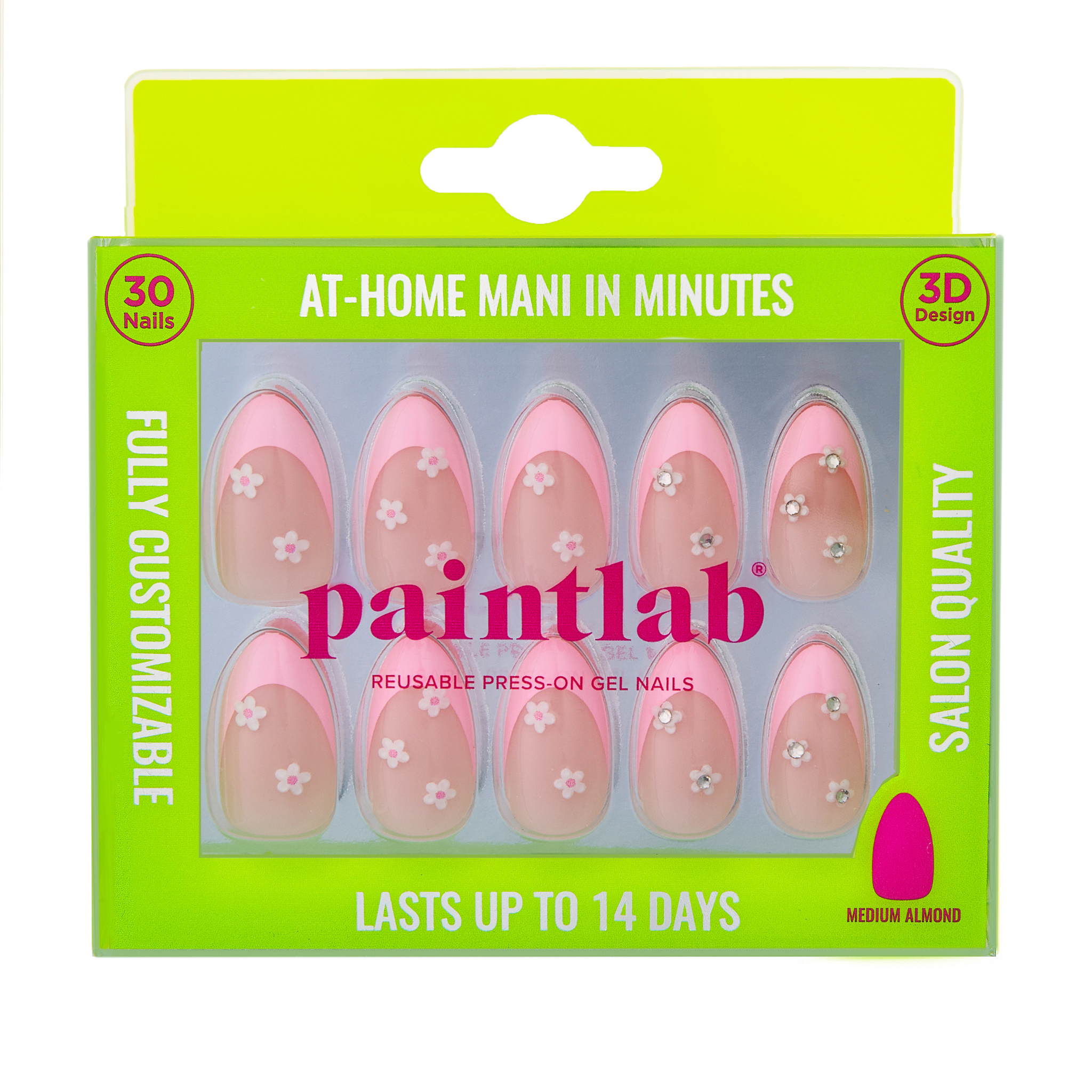 paintlab-daisy-glam-short-almond-press-on-nails image 1