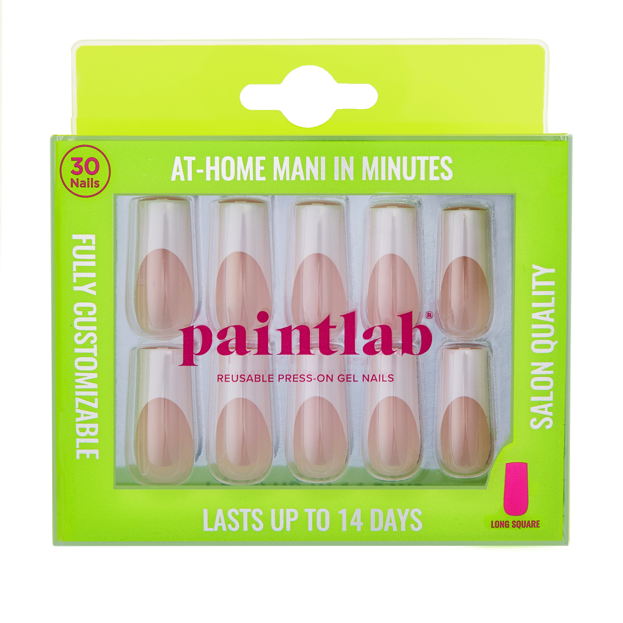 paintlab-french-chrome-square-press-on-nails-reflective-chrome-tip-sleek-square- image 1