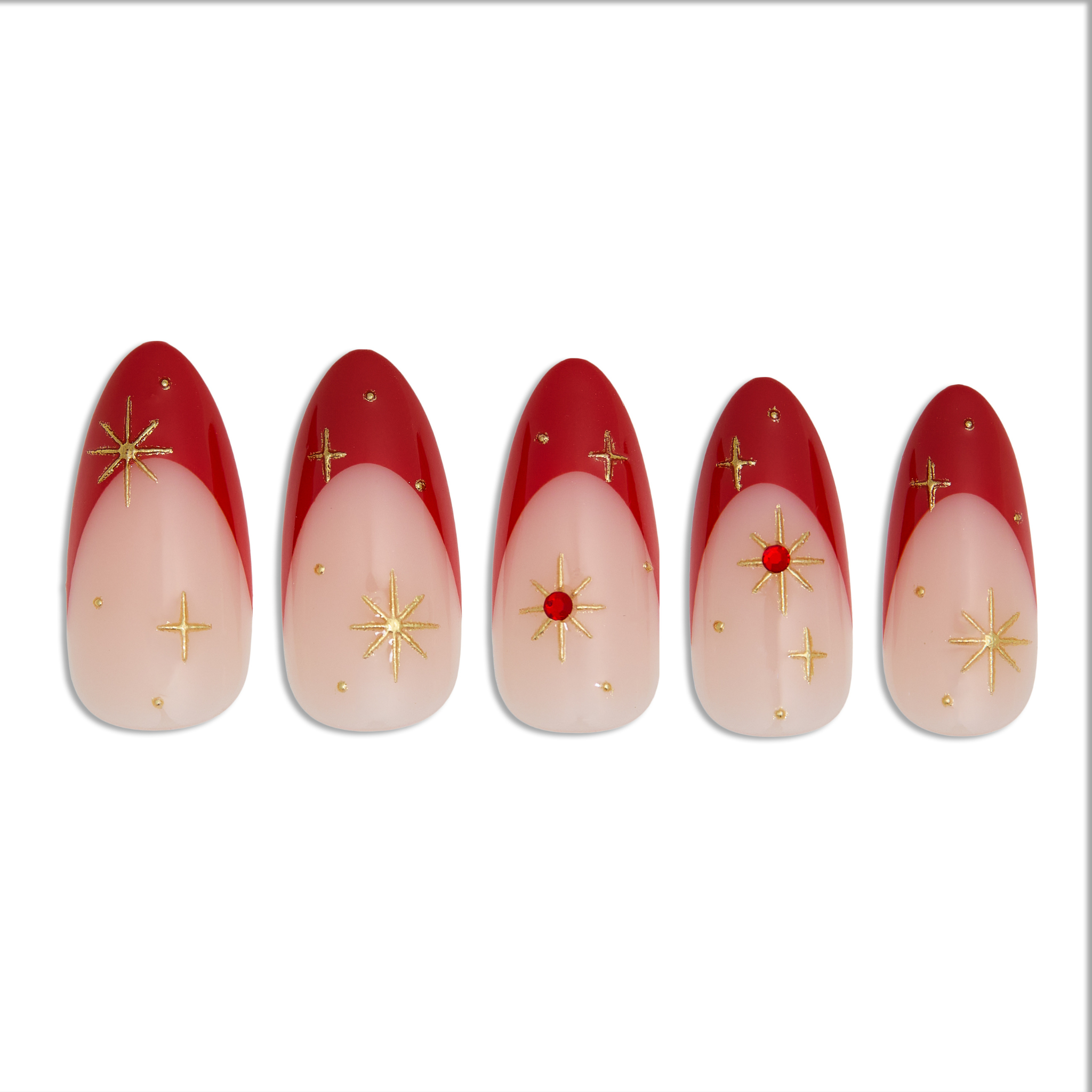 paintlab-red-celestial-almond-press-on-nails image 3