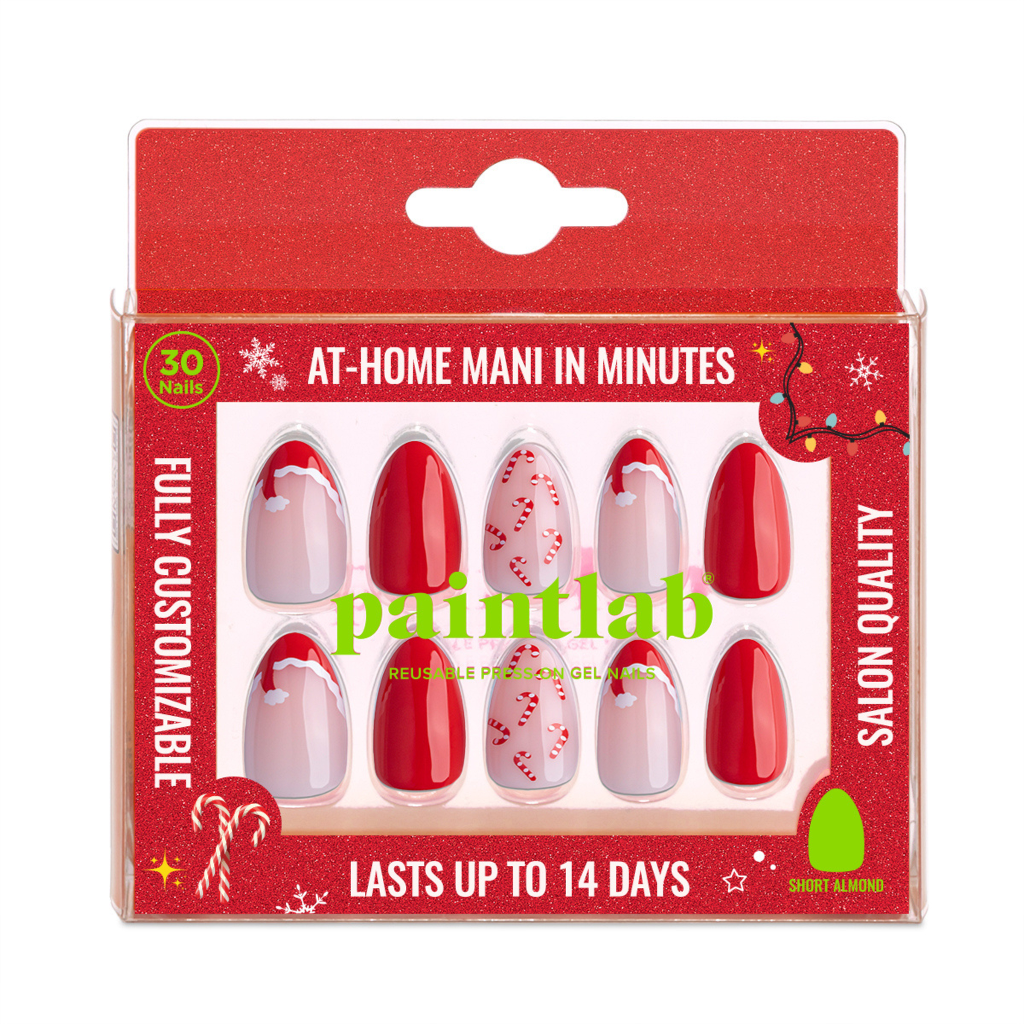 paintlab-santa-s-candy-short-almond-press-on-nails-festive-red-white-10 image 1