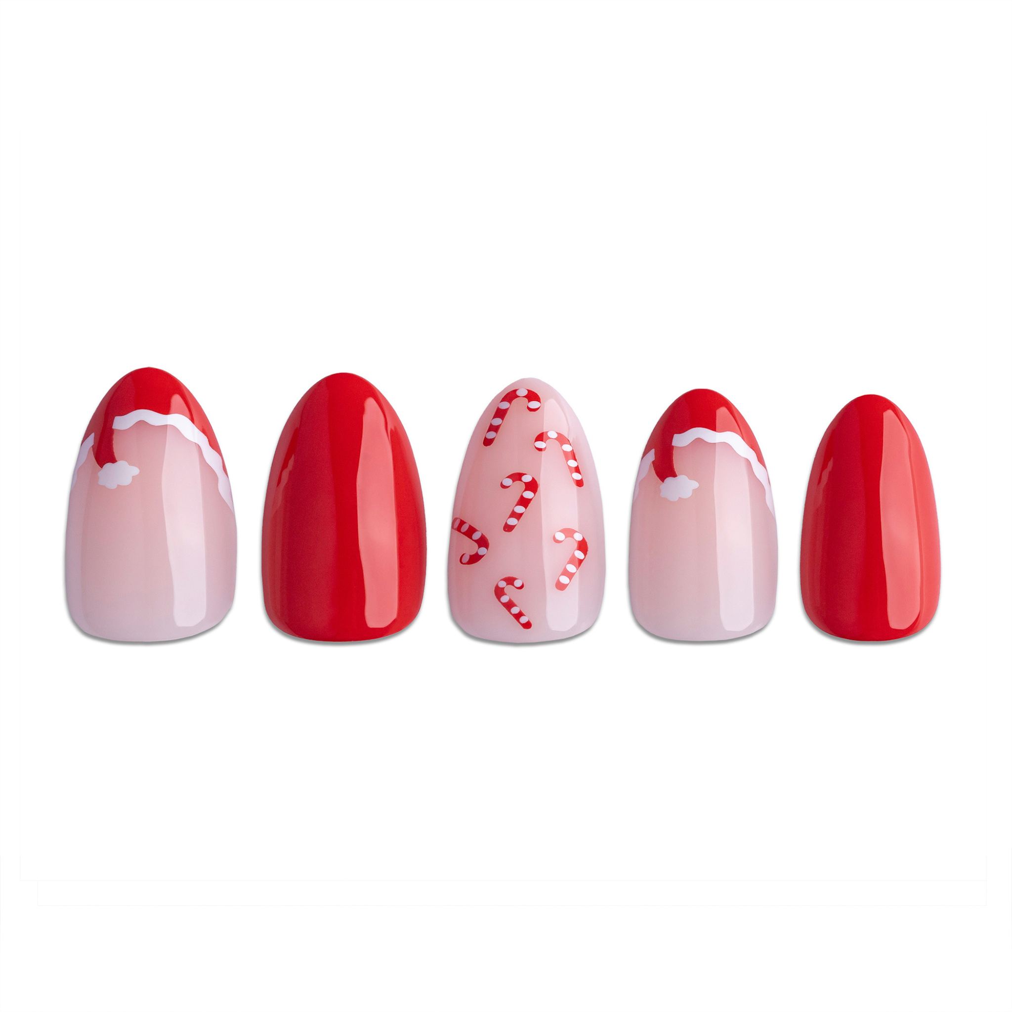 paintlab-santa-s-candy-short-almond-press-on-nails-festive-red-white-10 image 3