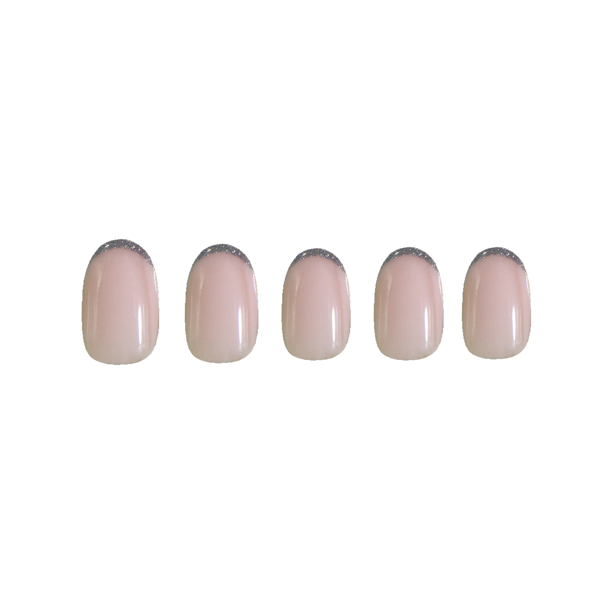 paintlab-silver-glitter-tips-oval-press-on-nails-shimmering-french-tips-party-re image 3