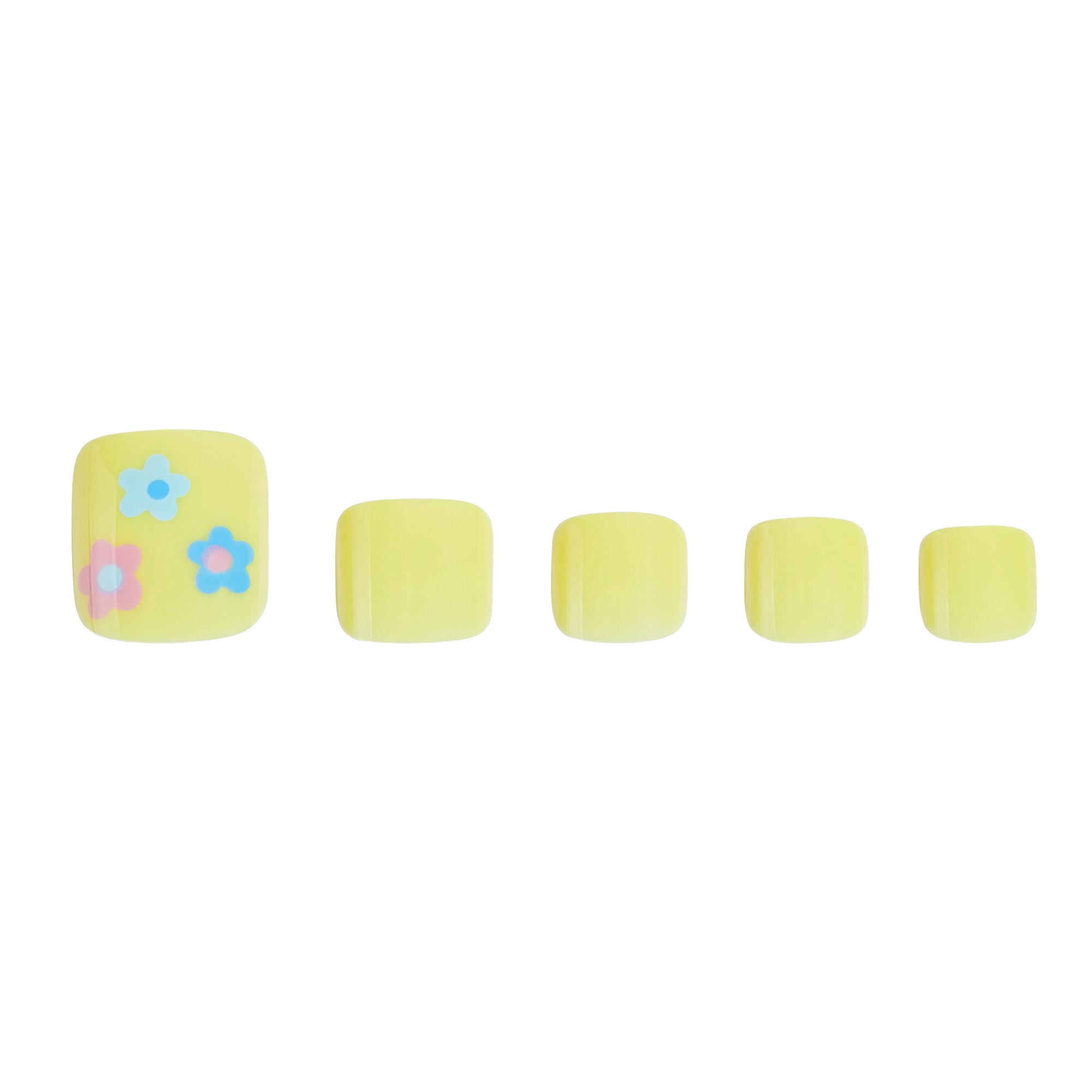paintlab-sunny-toes-squoval-press-on-toe-nails-bright-happy-design image 2