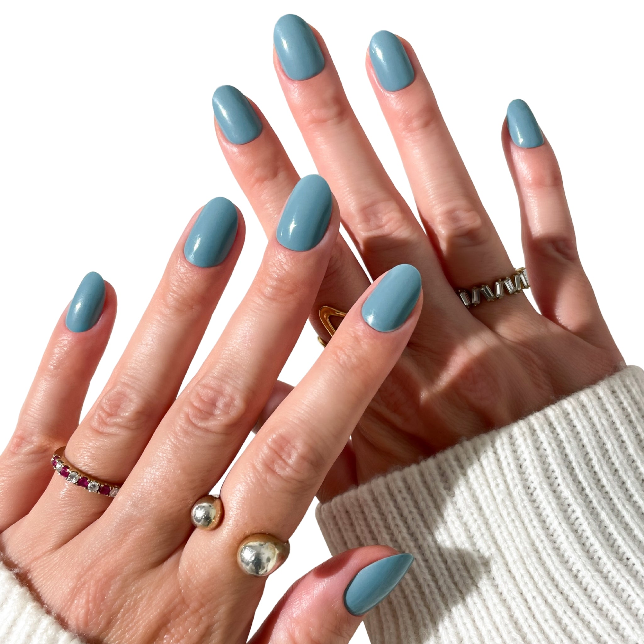 paintlab-smokey-grey-oval-press-on-nails image 2