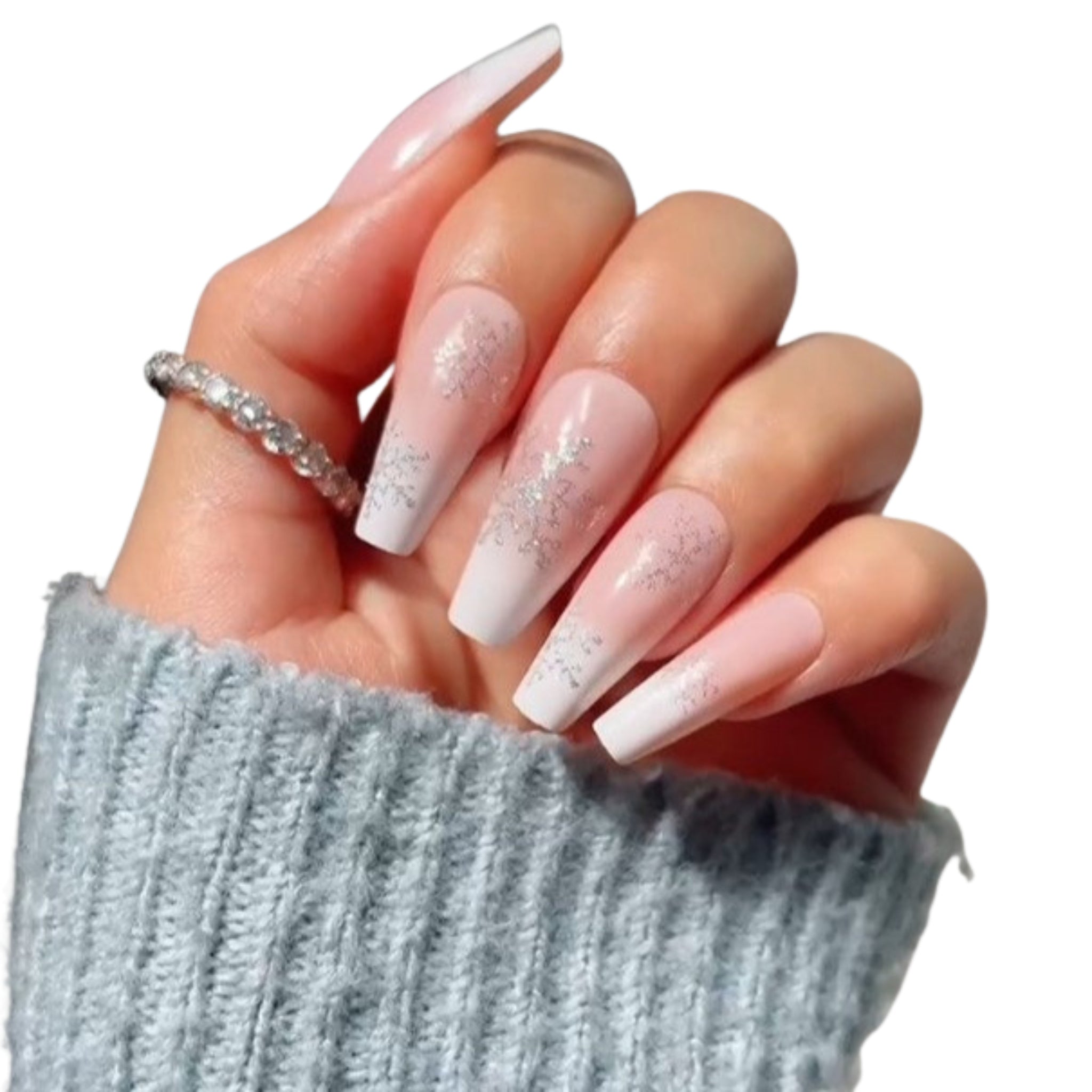 paintlab-snowflake-regular-coffin-press-on-nails image 2