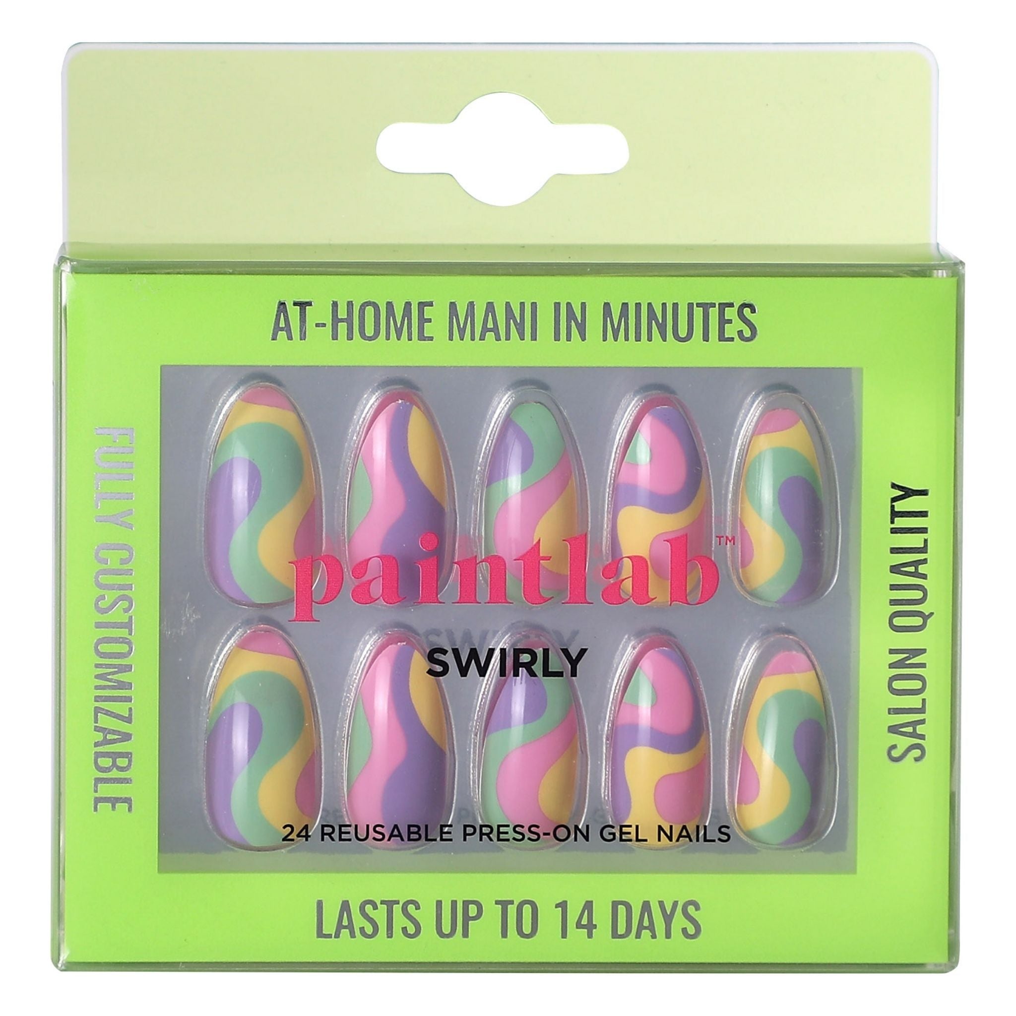 paintlab-swirly-tye-dye-almond-press-on-nails-psychedelic-art-nails image 1