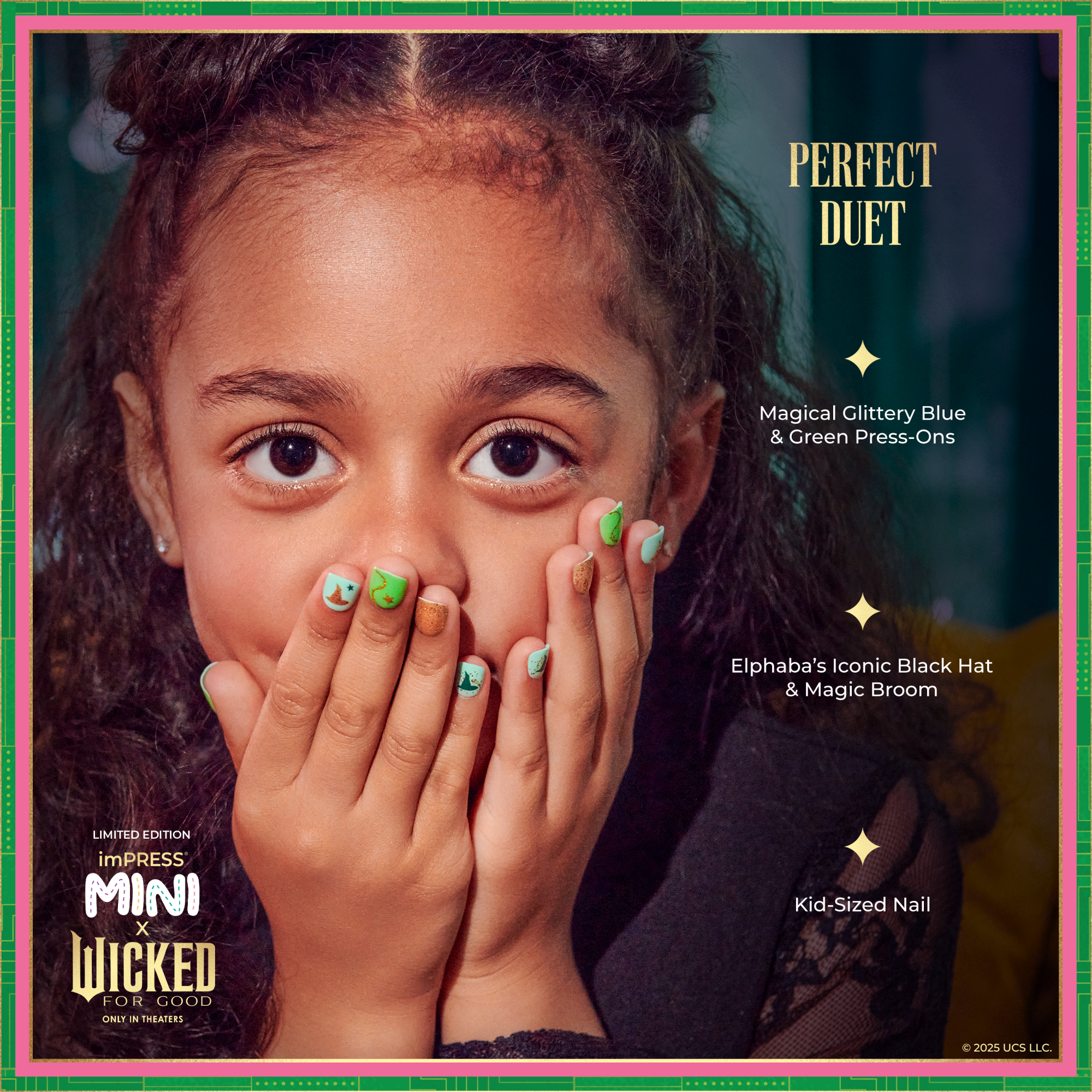 impress-mini-x-wicked-for-good-press-on-nails-perfect-duet-green-kids-squoval image 8