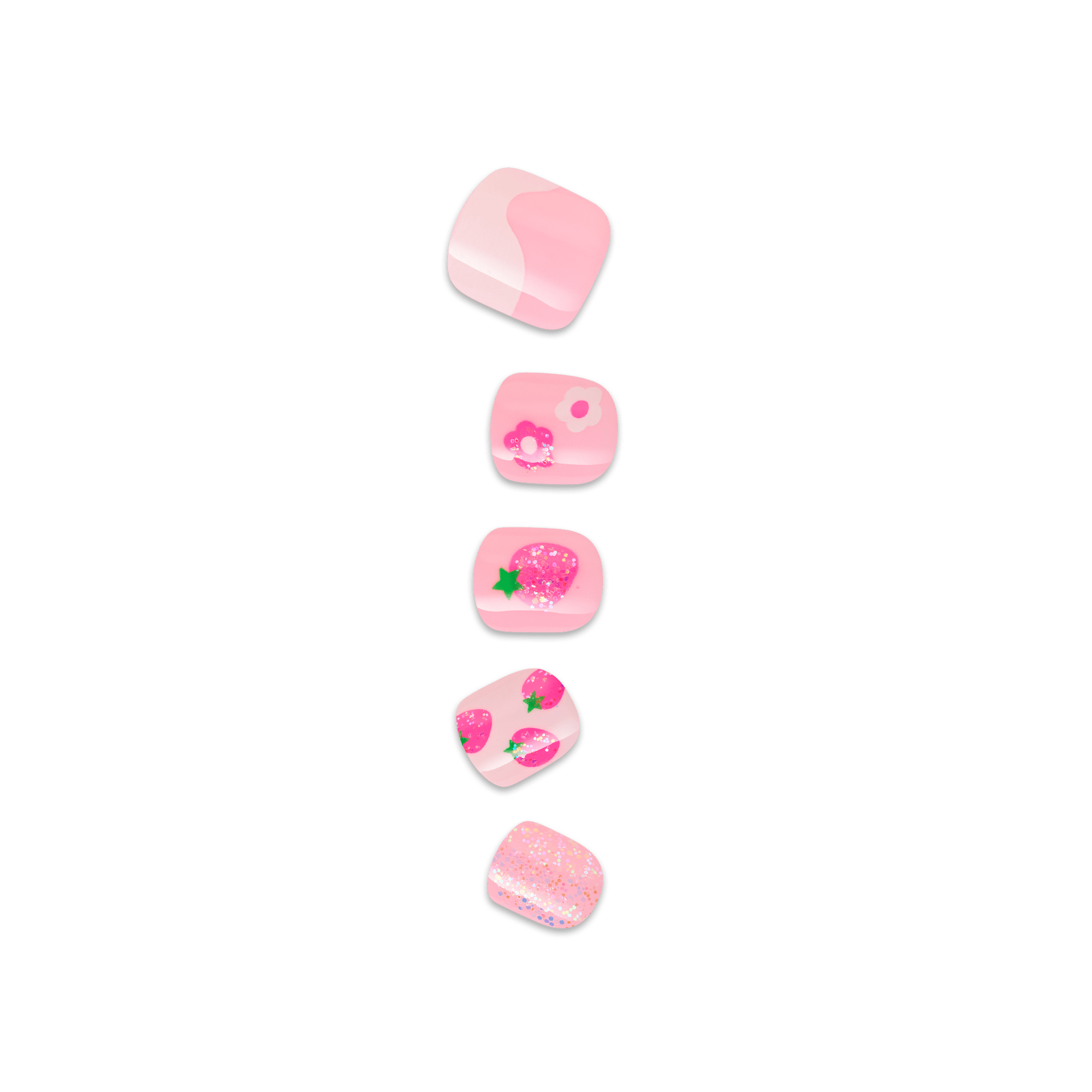 impress-kids-no-glue-fake-press-on-nails-berry-cute-design-pink-kids-squoval-man image 1