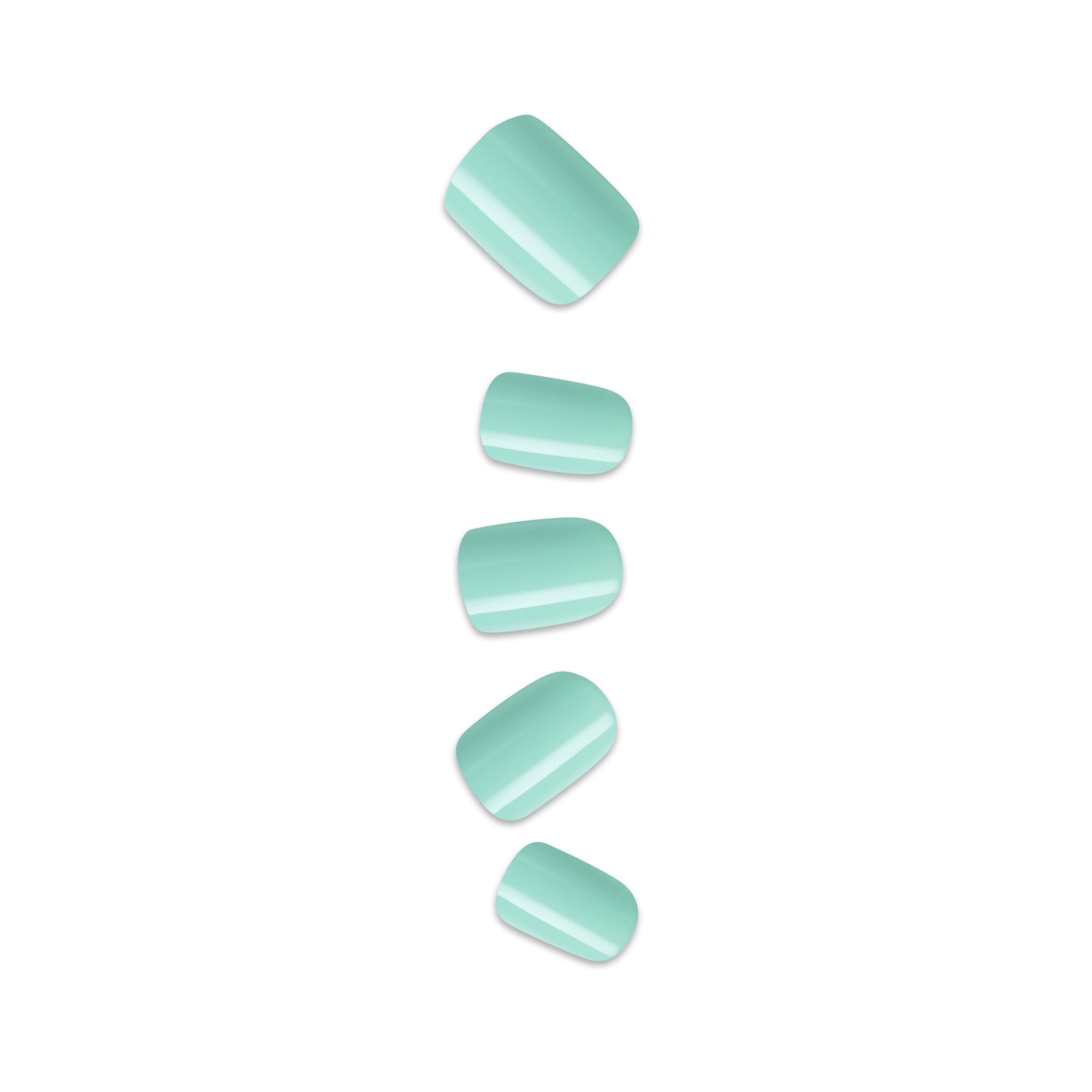 impress-get-closer-no-glue-press-on-nails-solid-green-short-squoval-manicure image 1