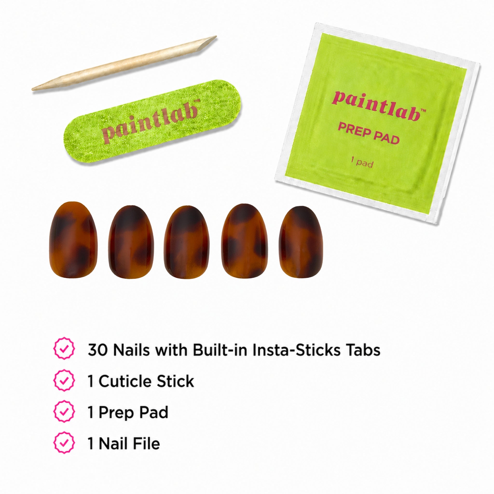 paintlab-toffee-tortoise-instant-stick-mani-extra-short-oval-press-on-nails-ambe image 4