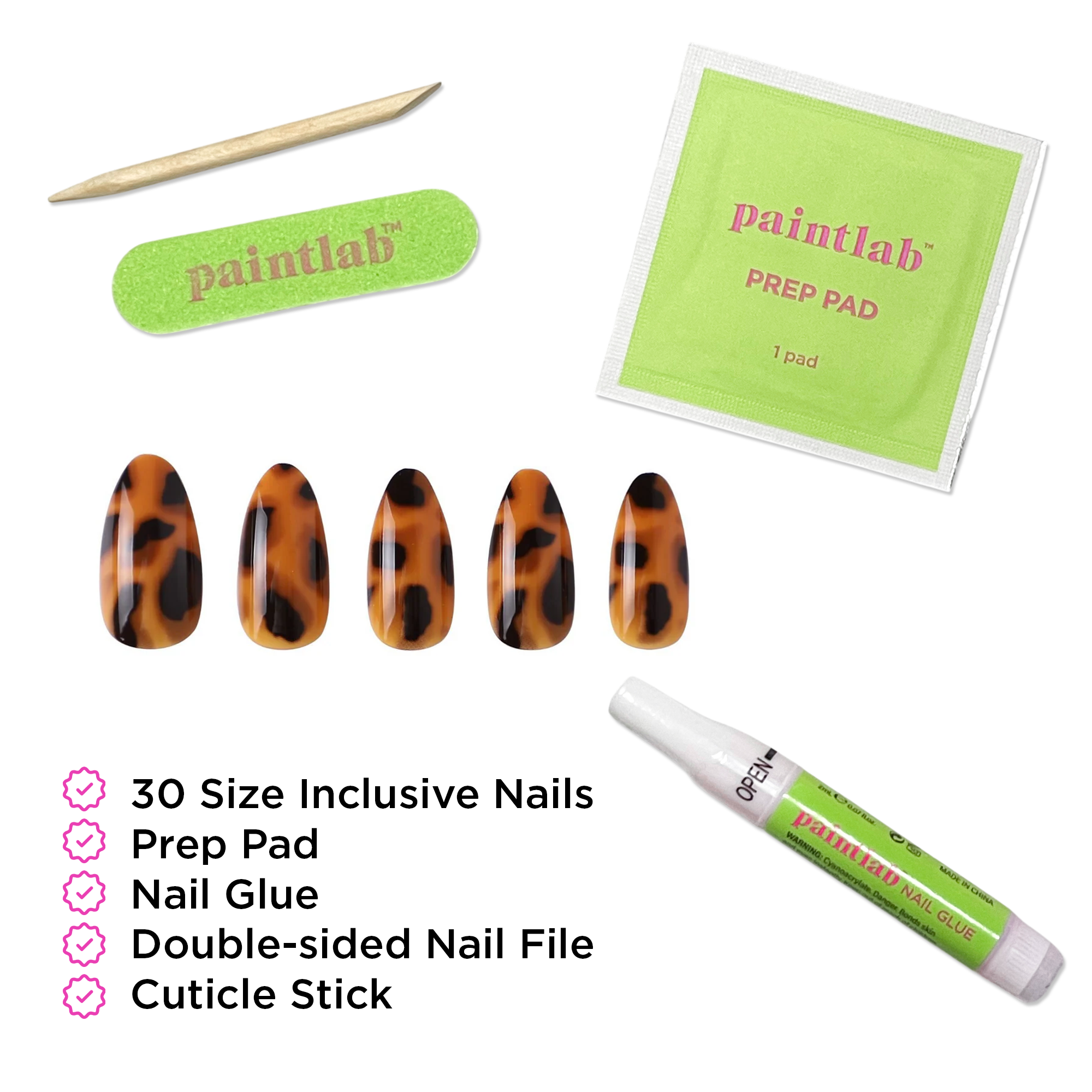 paintlab-tortie-almond-press-on-nails image 4