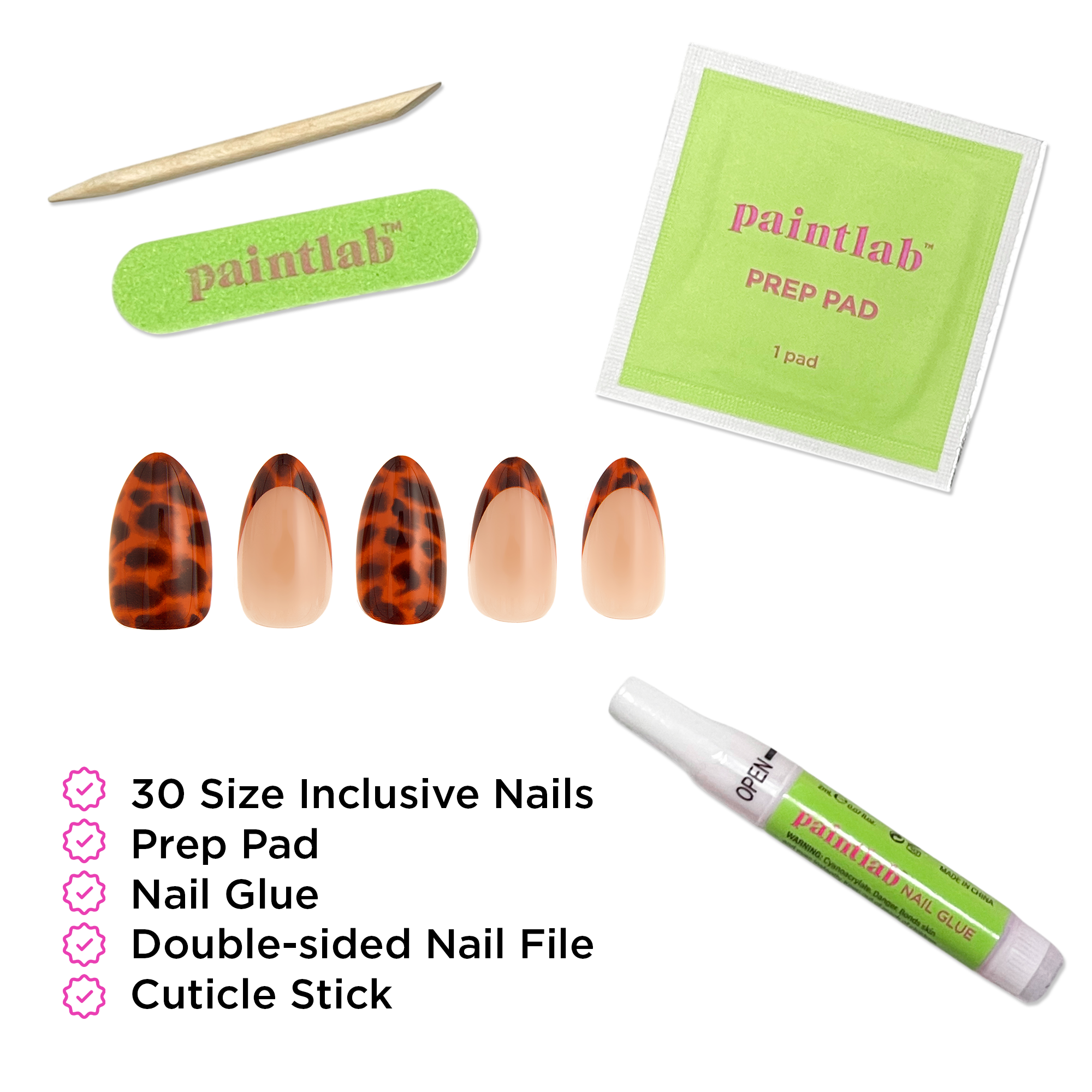 paintlab-tortie-tips-short-almond-press-on-nails image 4