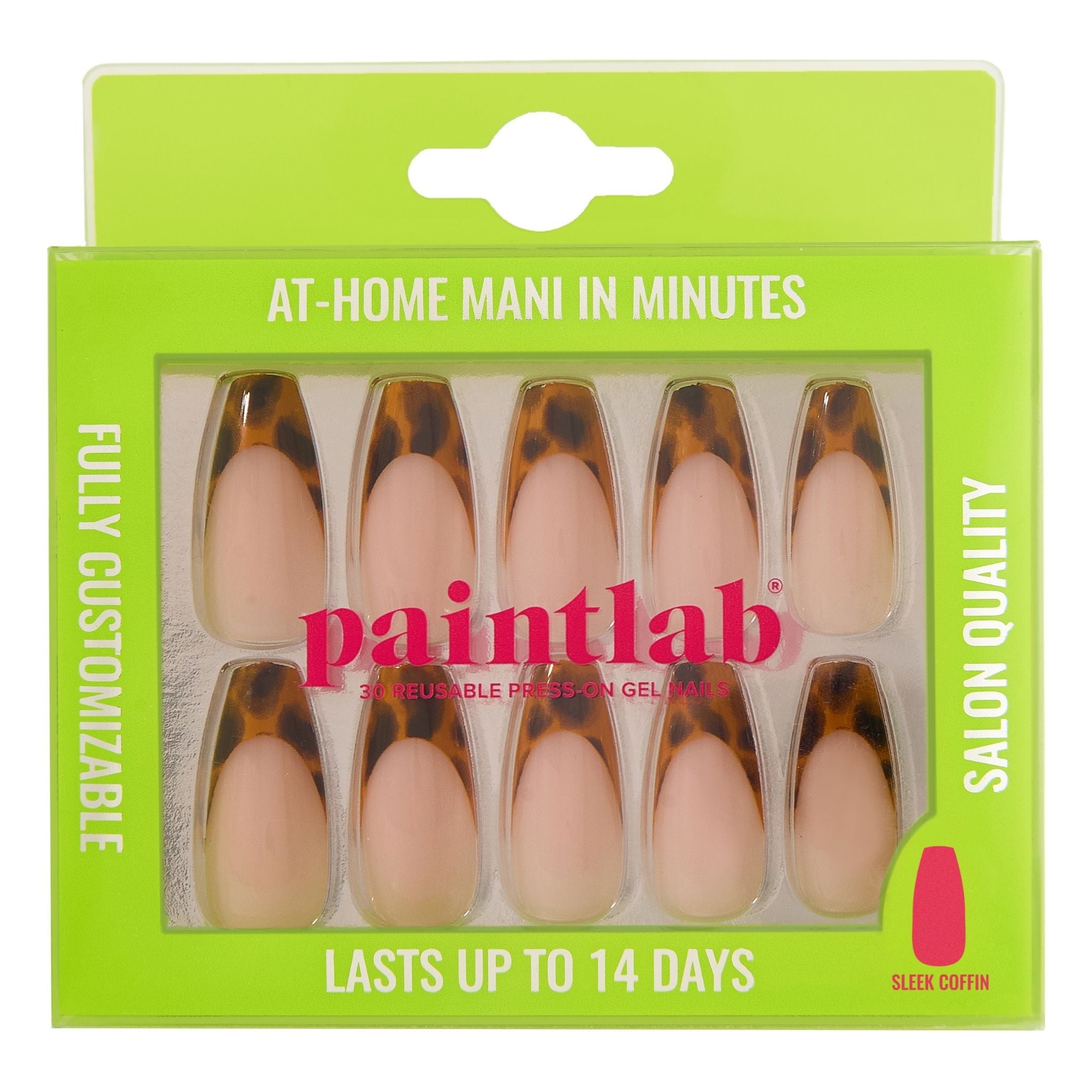 paintlab-tortoise-chic-coffin-press-on-nails image 1