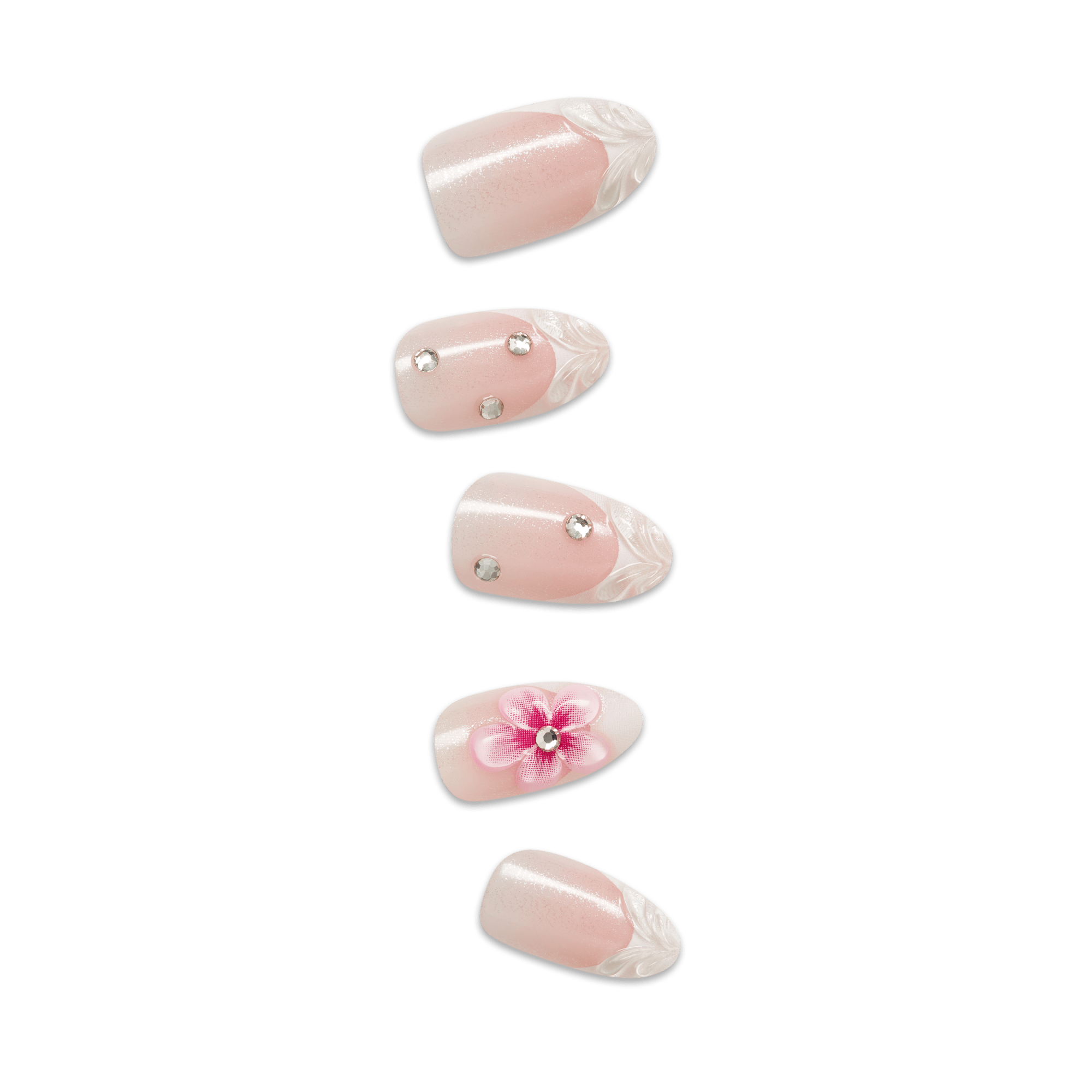 impress-premium-couture-geous-no-glue-press-on-nails-3d-jewel-french-pink-medium image 1