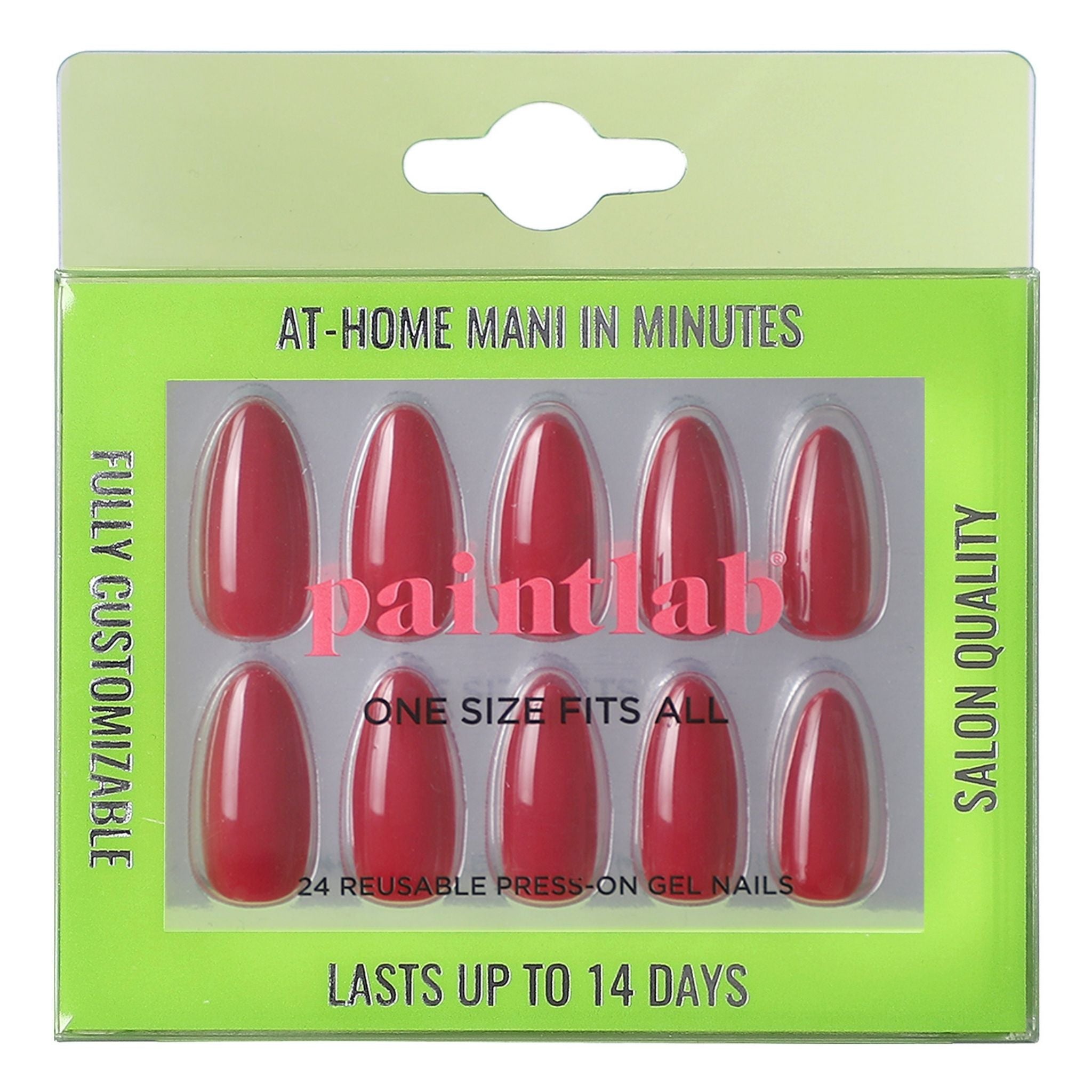 paintlab-true-red-almond-press-on-nails-classic-red-false-nails-for-every-occasi image 1