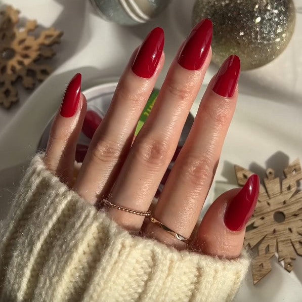 paintlab-true-red-almond-press-on-nails-classic-red-false-nails-for-every-occasi image 4