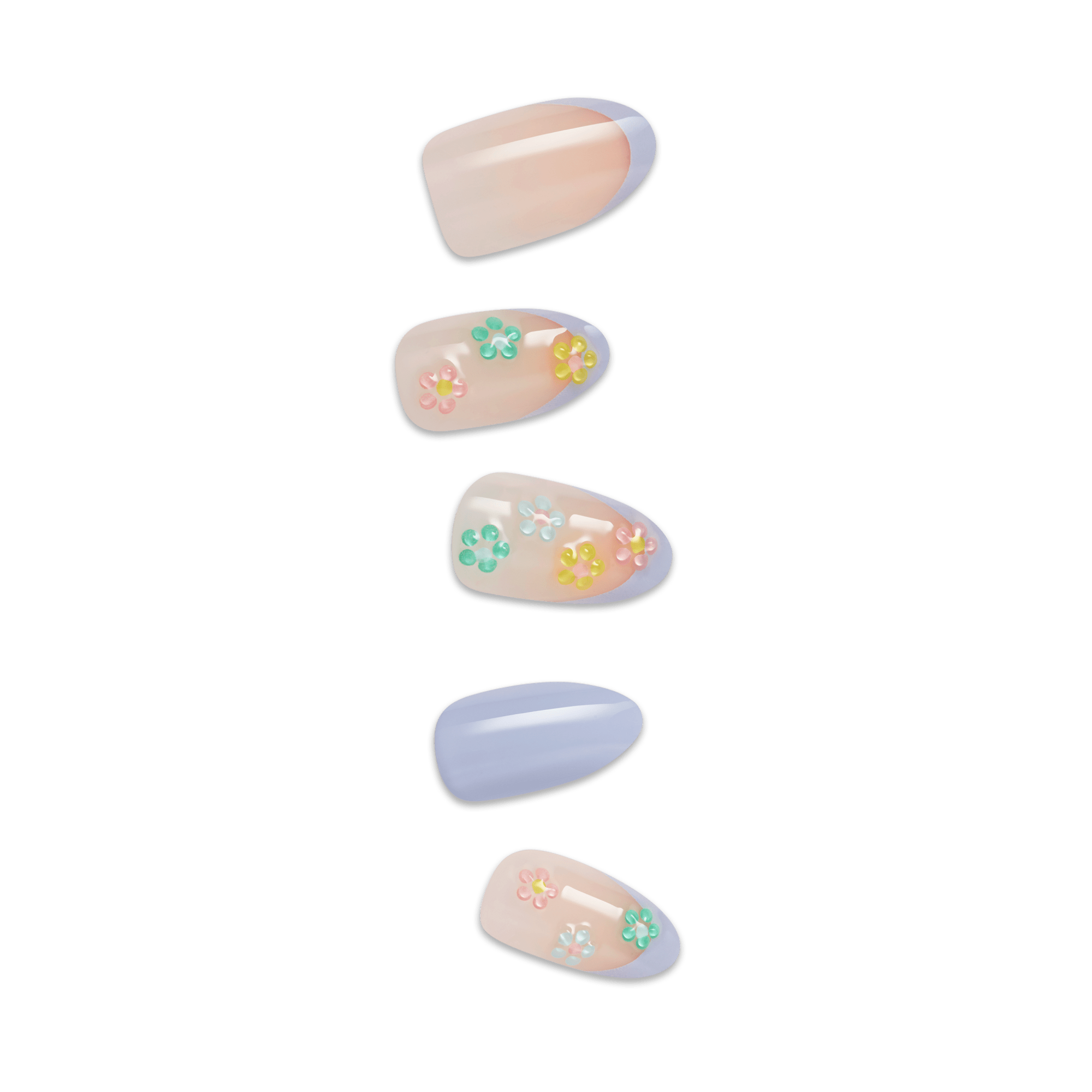 impress-pastel-bloom-no-glue-press-on-nails-3d-jewel-french-multicolor-medium-al image 1