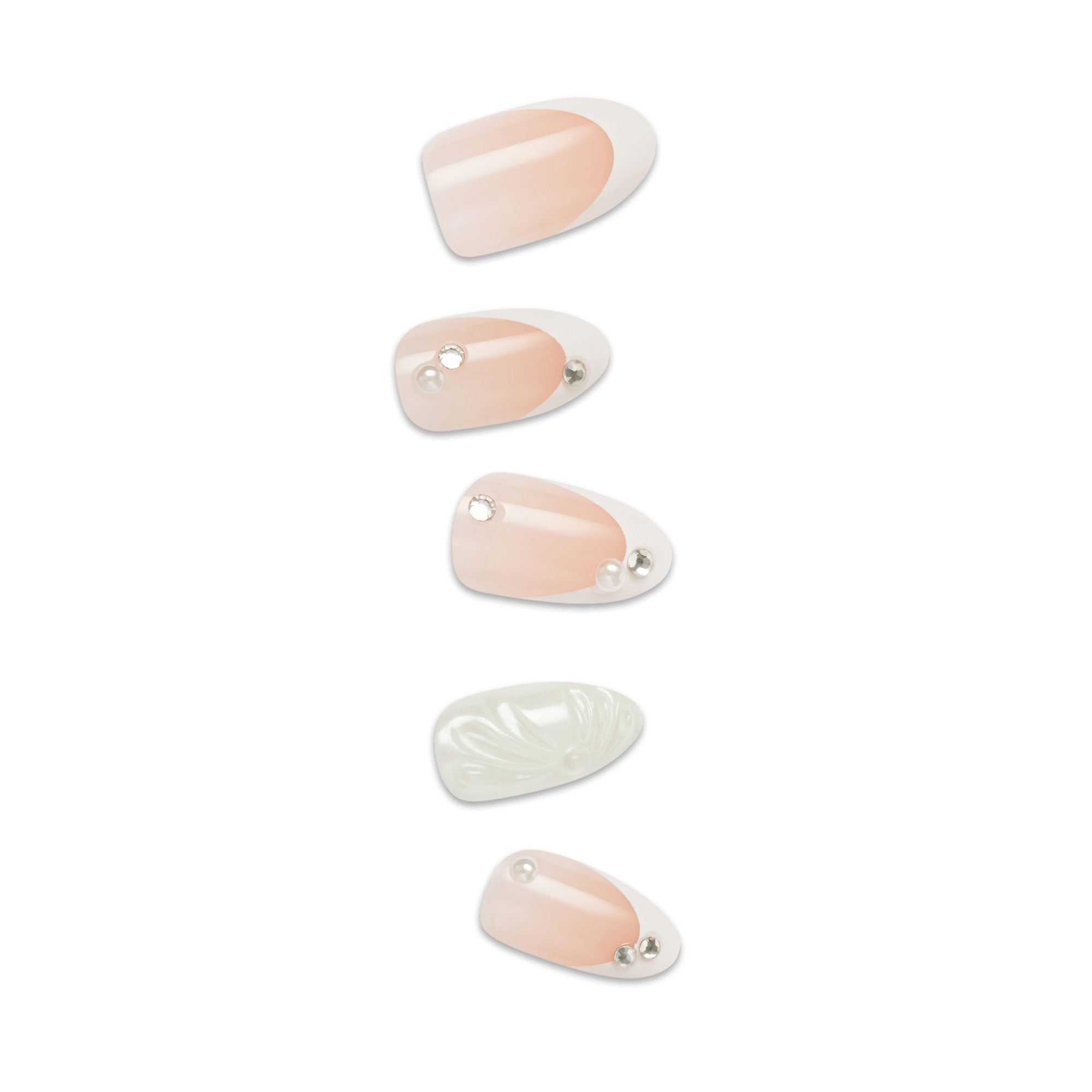 impress-design-no-glue-fake-press-on-nails-bloom-french-design-white-medium-almo image 1