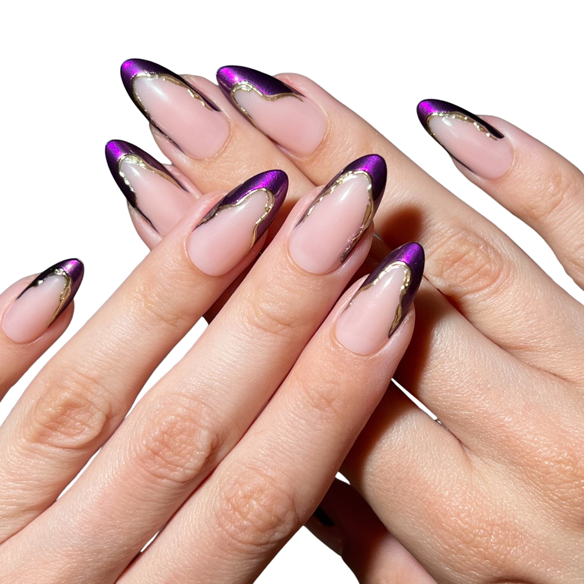 paintlab-violet-veil-almond-press-on-nails image 2