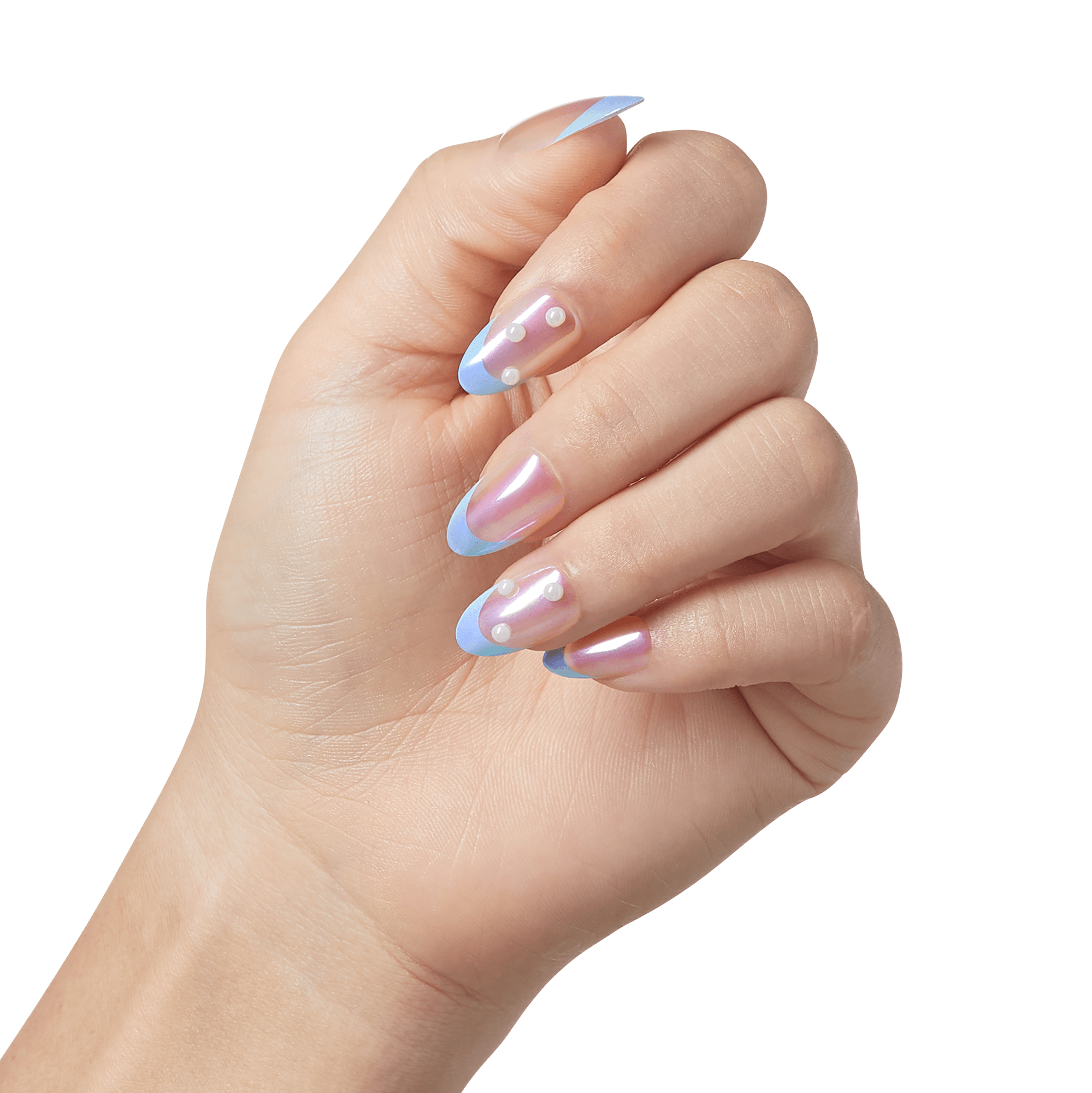 impress-premium-no-glue-press-on-nails-best-life-3d-jewel-french-metallic-blue-m image 4