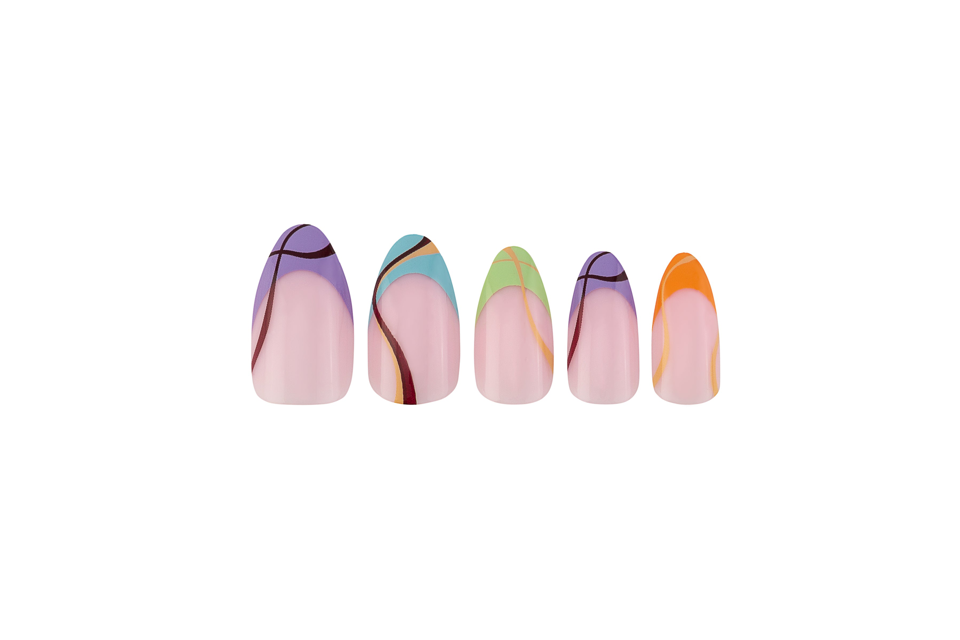 paintlab-multi-tie-medium-almond-press-on-nails-colorful-tie-dye-false-nails image 5