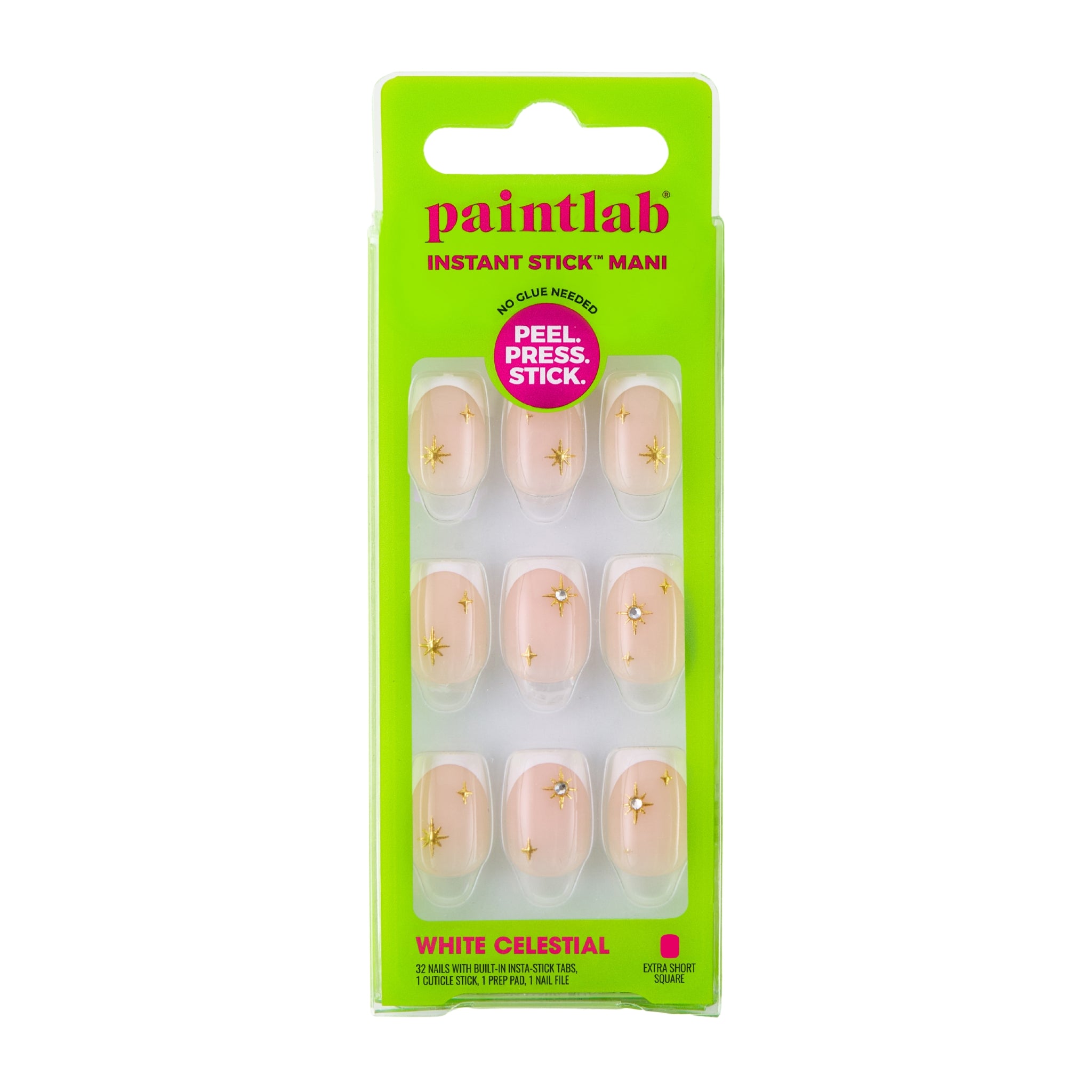 paintlab-white-celestial-instant-stick-mani-press-on-nails image 1