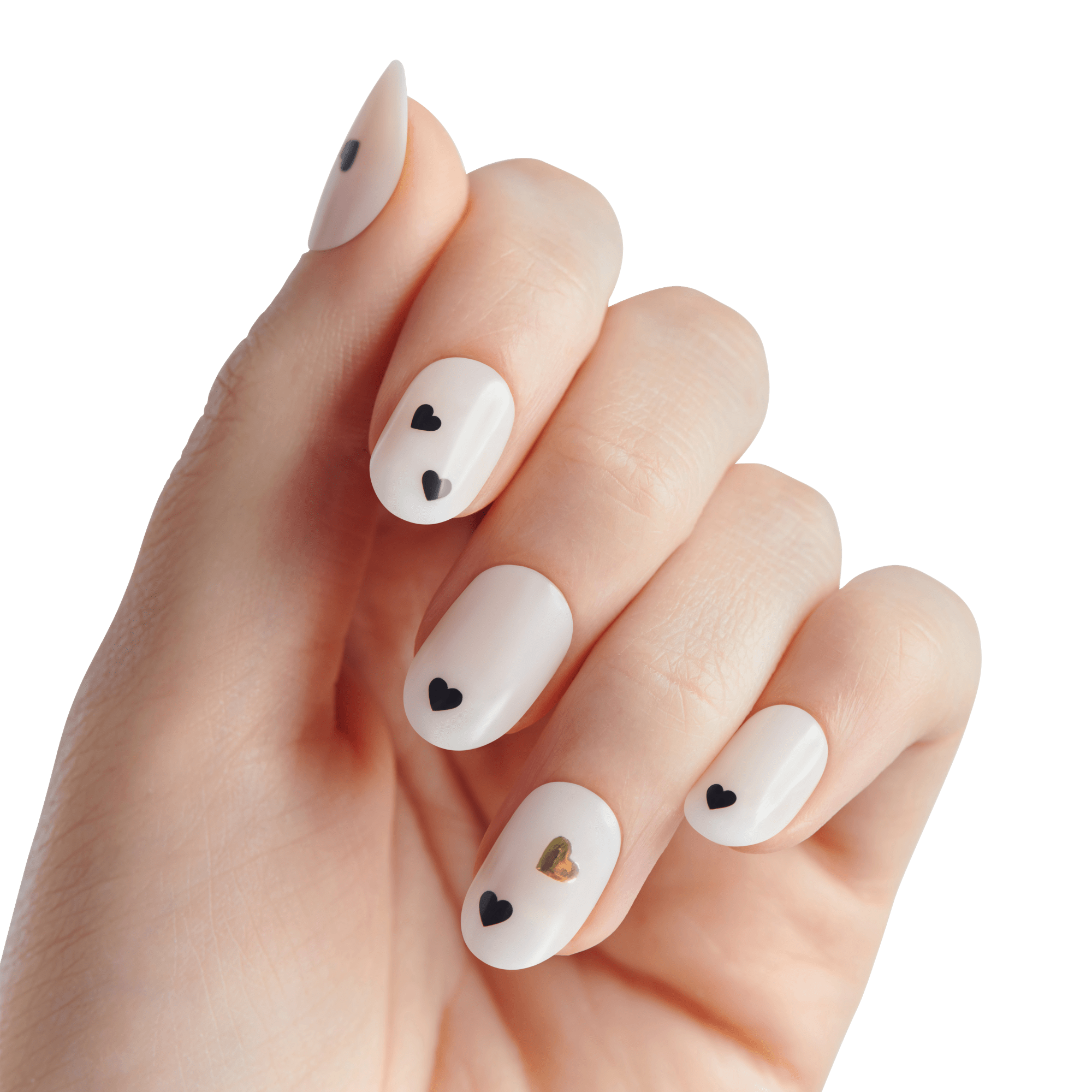 impress-two-of-hearts-no-glue-press-on-nails-white-design-short-oval-manicure image 4
