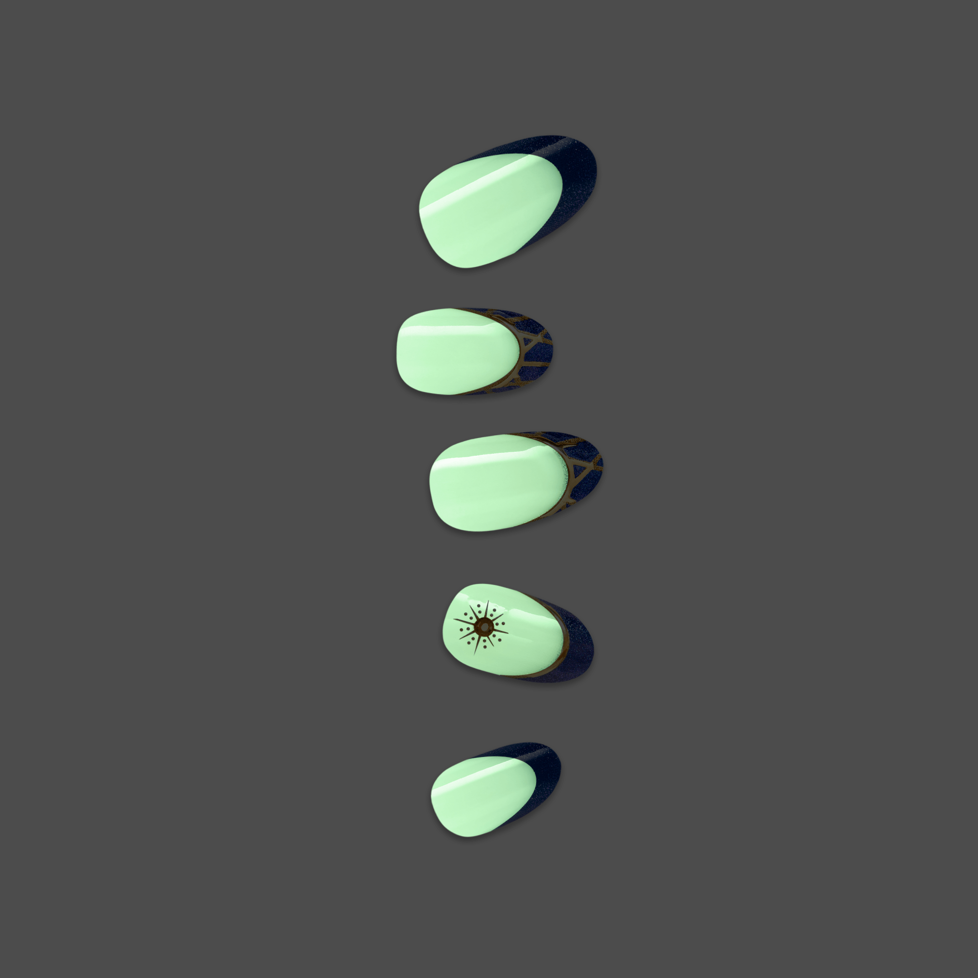 impress-x-wicked-for-good-wickedly-brave-press-on-nails-glow-in-the-dark-french- image 3