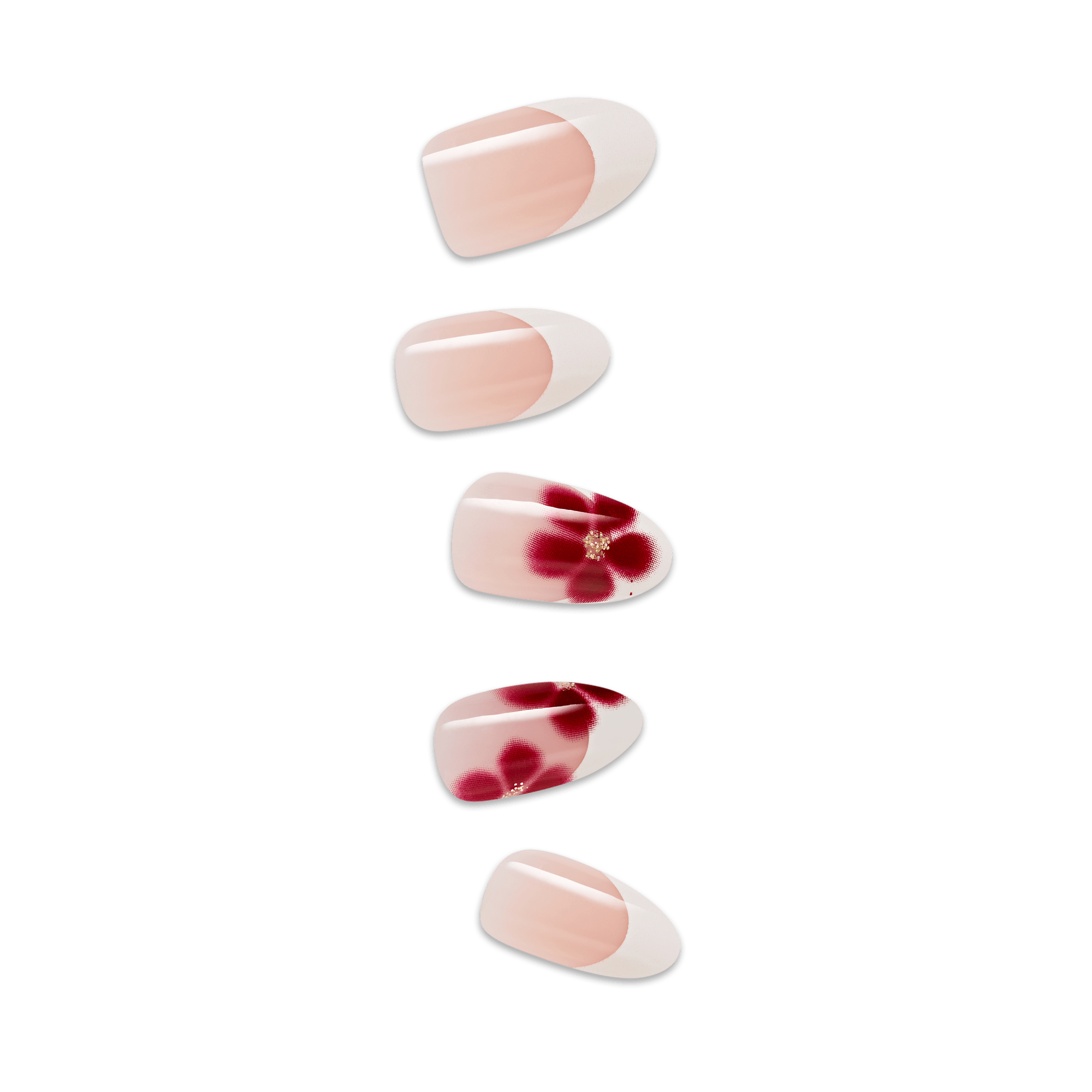 impress-design-no-glue-press-on-nails-hampton-french-white-red-medium-almond-30- image 1