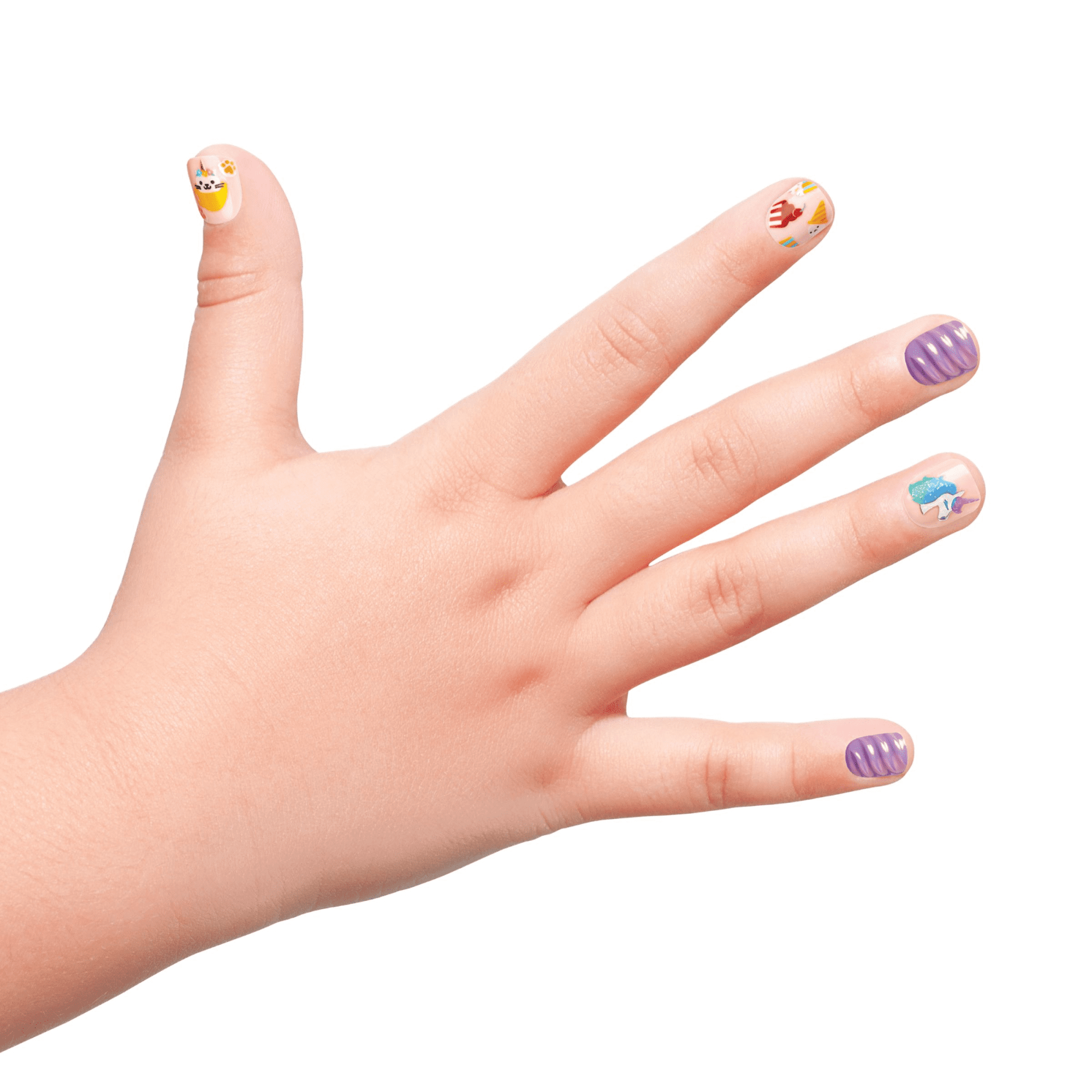 impress-nail-artist-kit-for-kids-pink-squoval-press-on-nails-with-stickers image 3