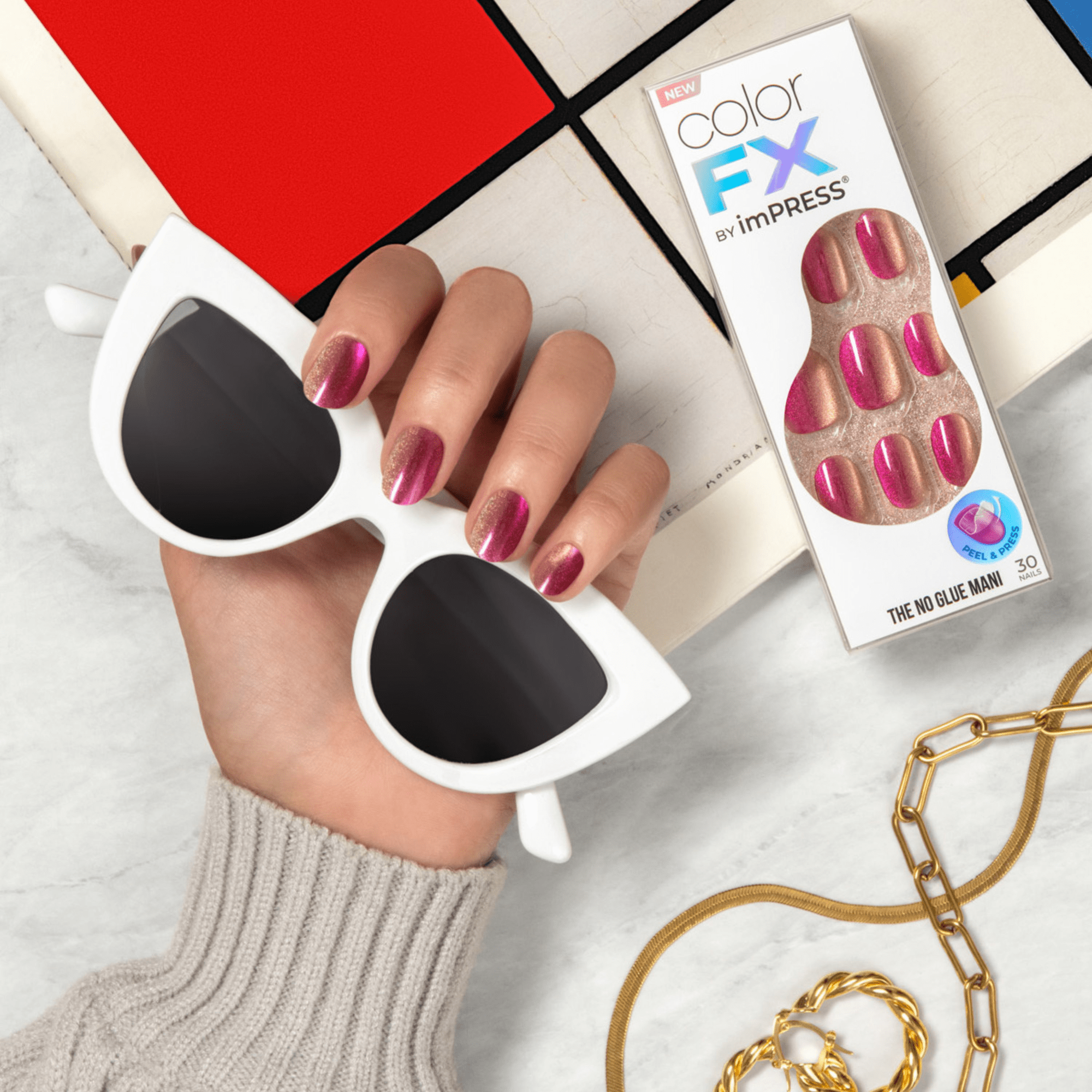 colorfx-by-impress-no-glue-fake-press-on-nails-walk-out-solid-pink-short-oval-ch image 4